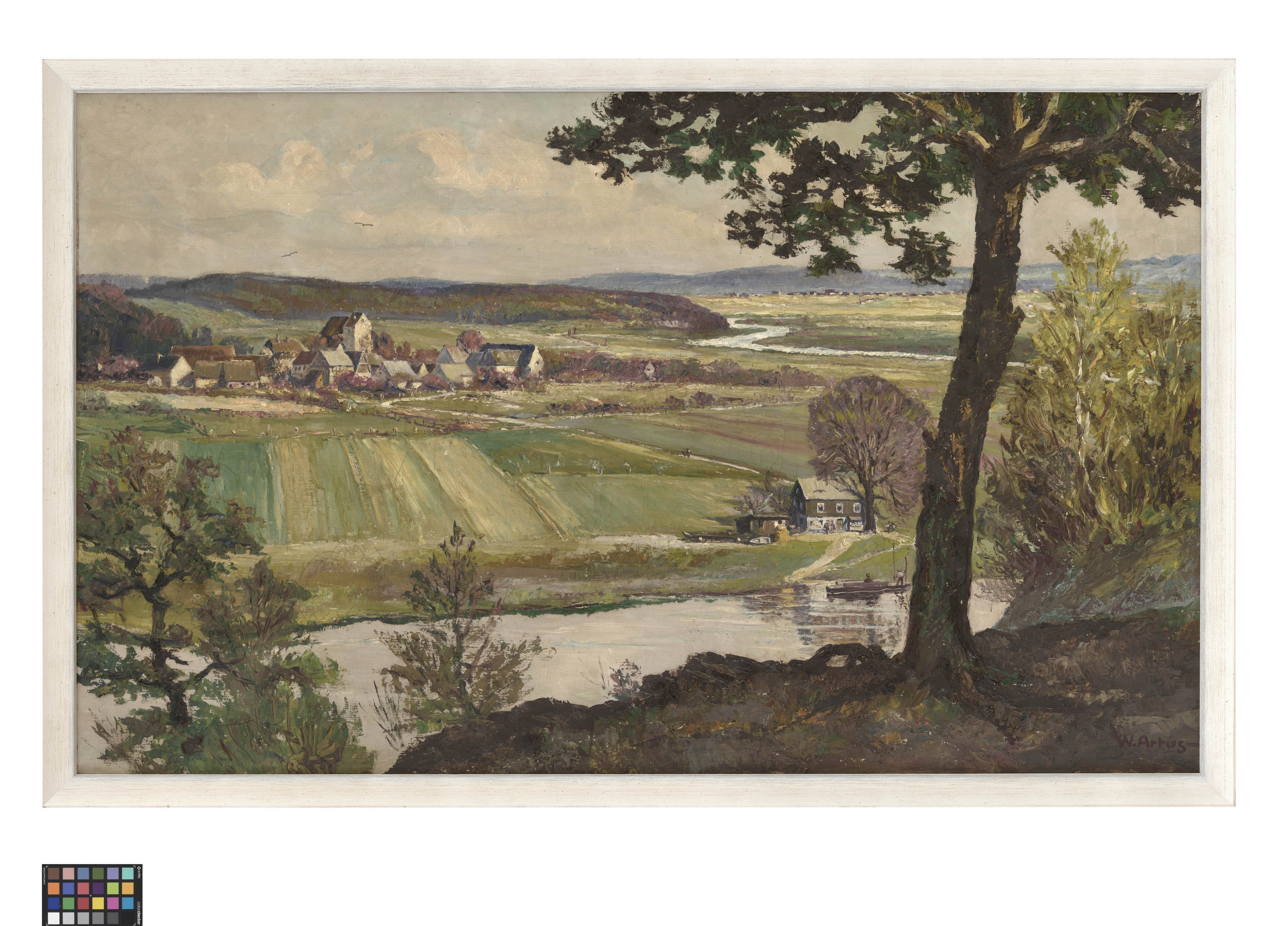 Ölbild: Ansicht von Höfgen (Kreismuseum Grimma RR-F)