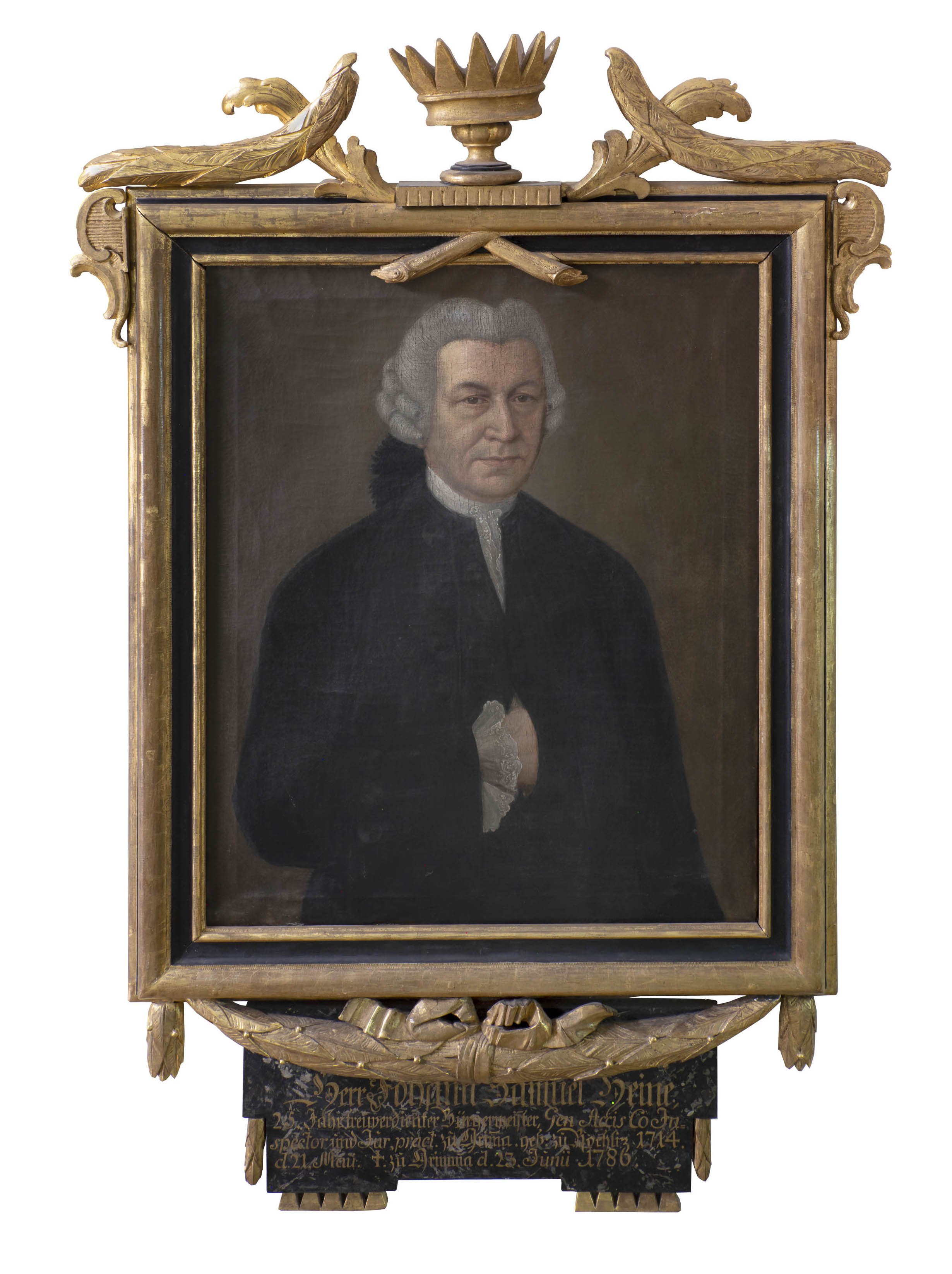 Ölbild: Bürgermeister Johann Samuel Heine aus Grimma (Kreismuseum Grimma RR-F)