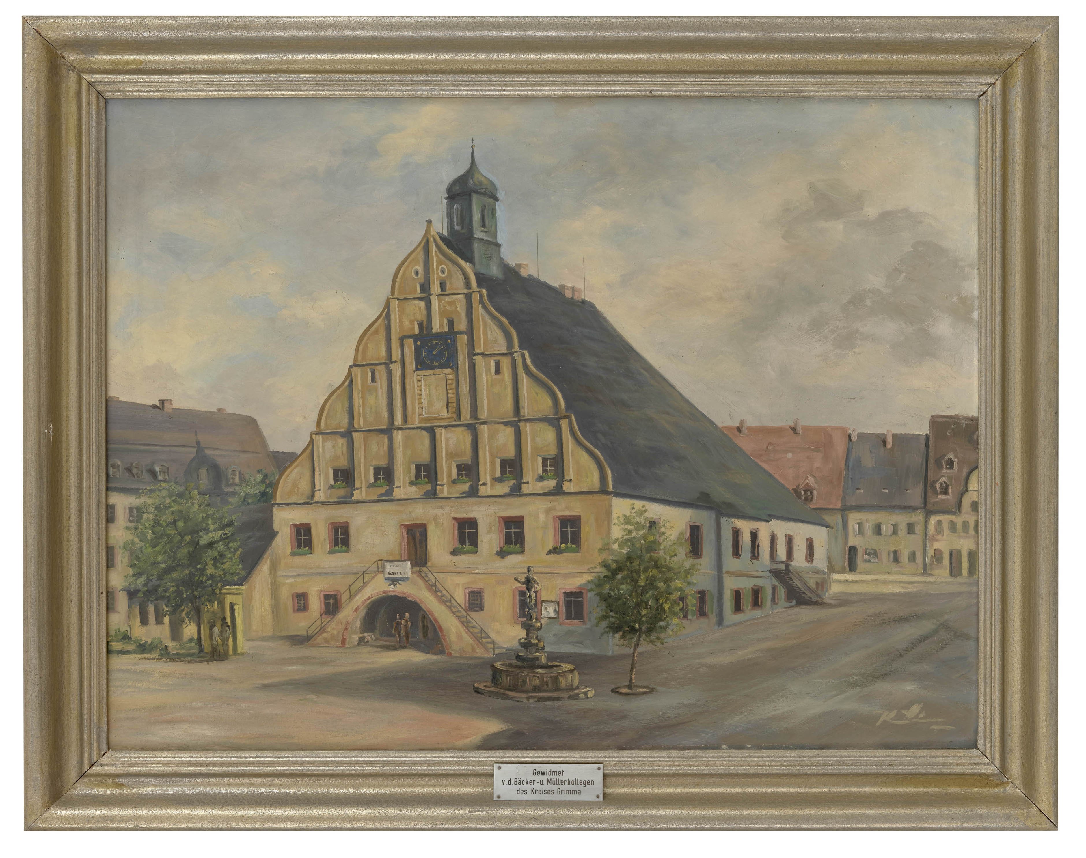 Ölbild: Rathaus Grimma (Kreismuseum Grimma RR-F)