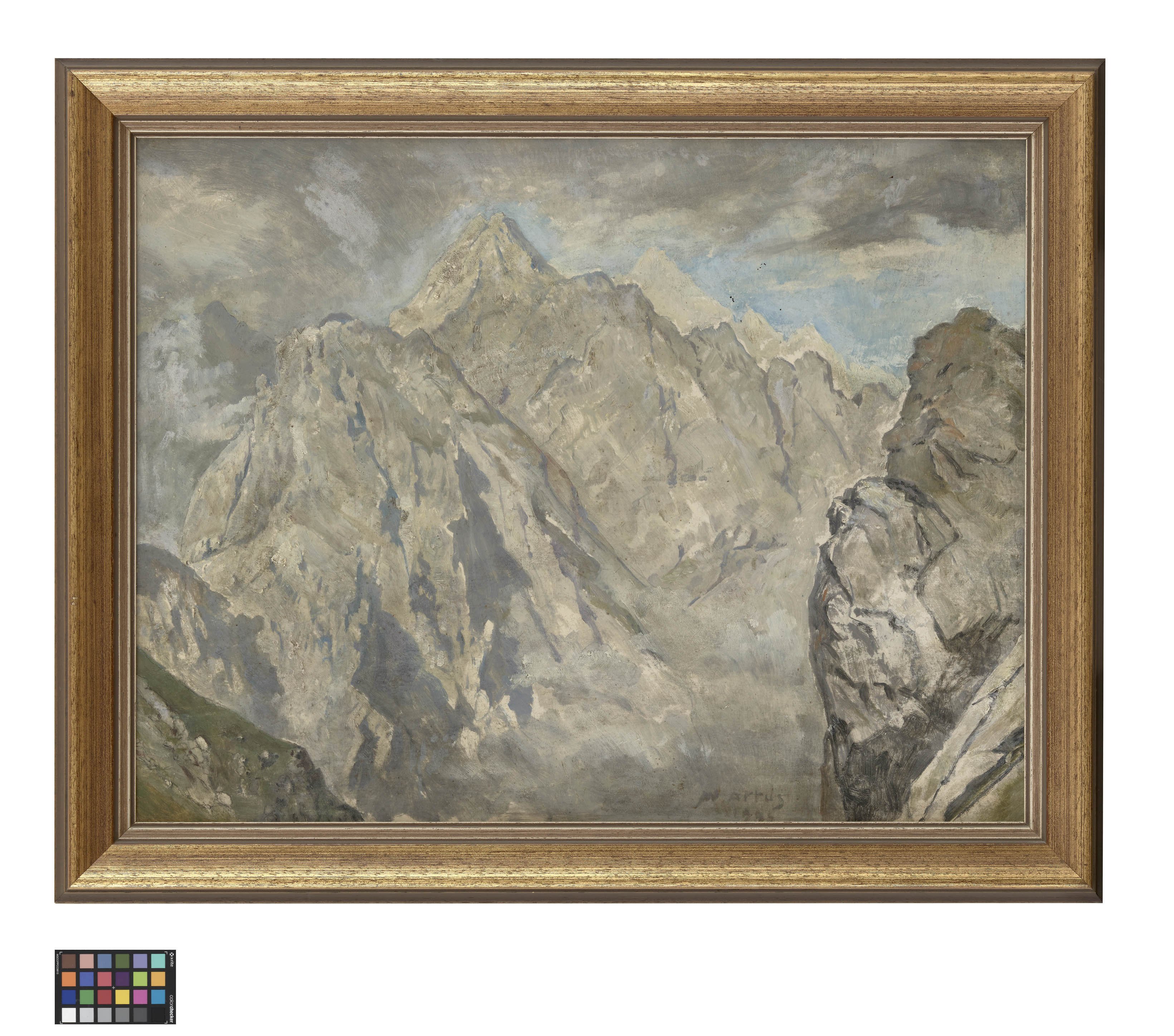 Ölbild: Alpenpanorama (Kreismuseum Grimma RR-F)
