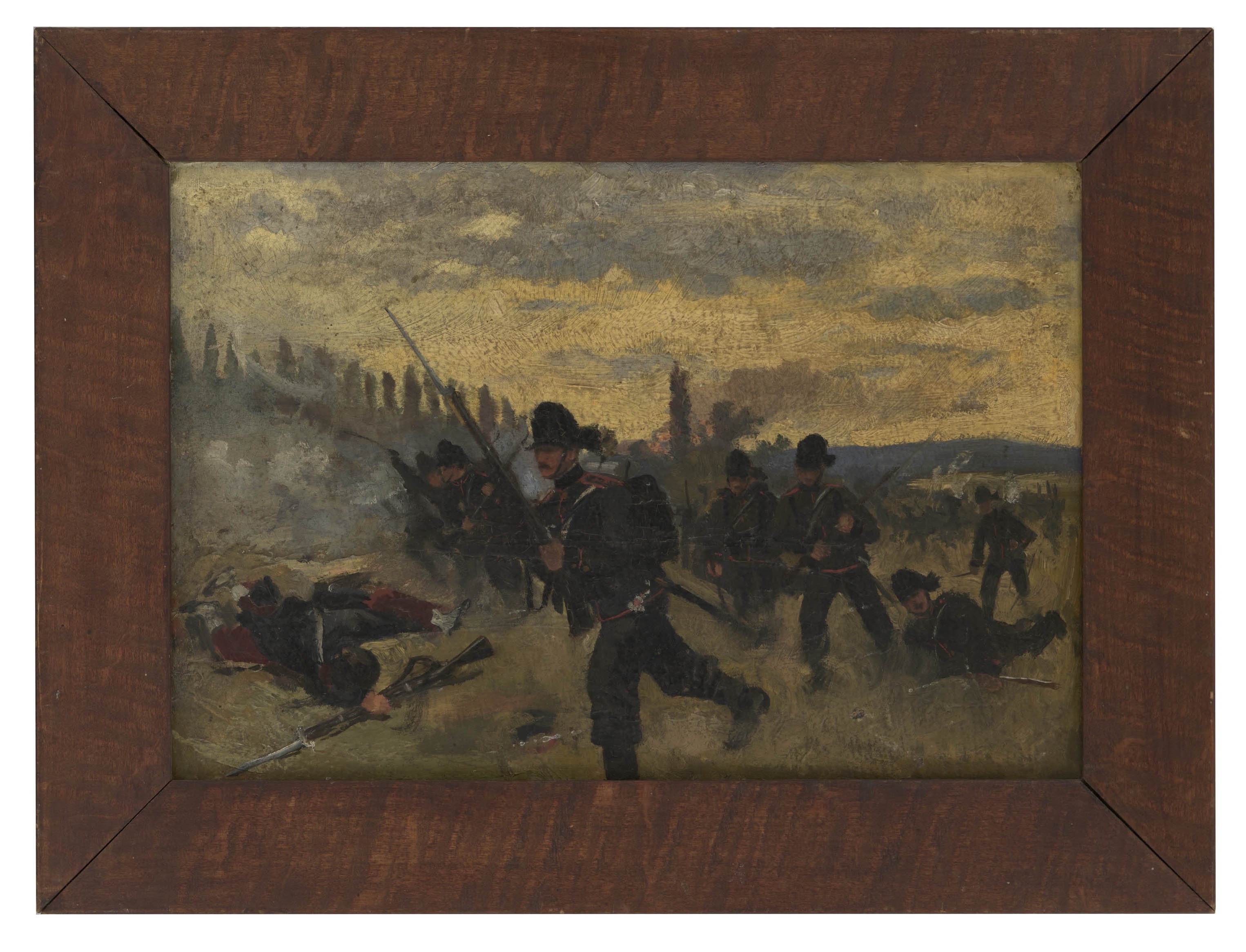 Ölbild: Schlacht bei St. Privat 1870 (Kreismuseum Grimma RR-F)