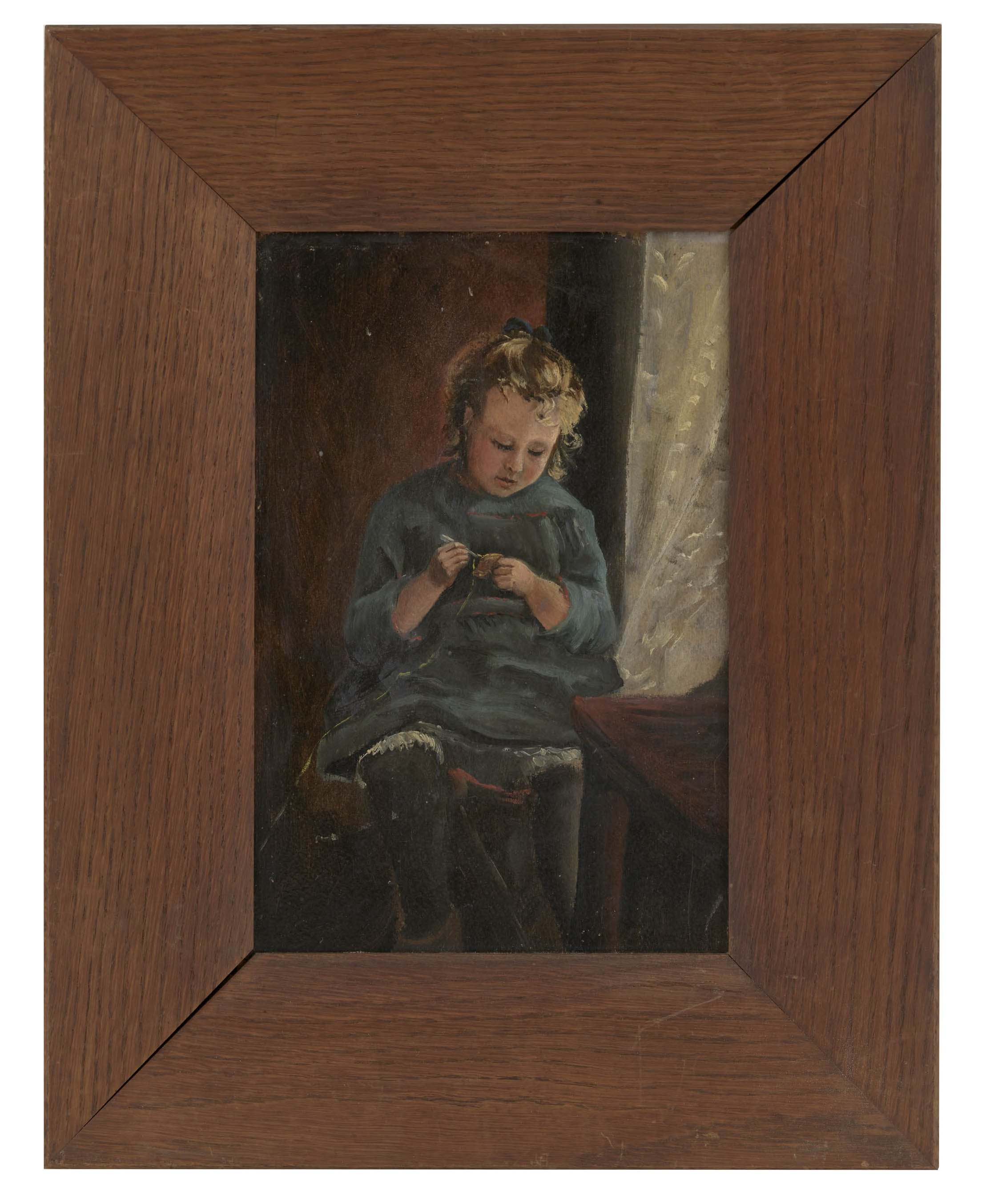 Ölbild: Mädchen am Fenster (Kreismuseum Grimma RR-F)