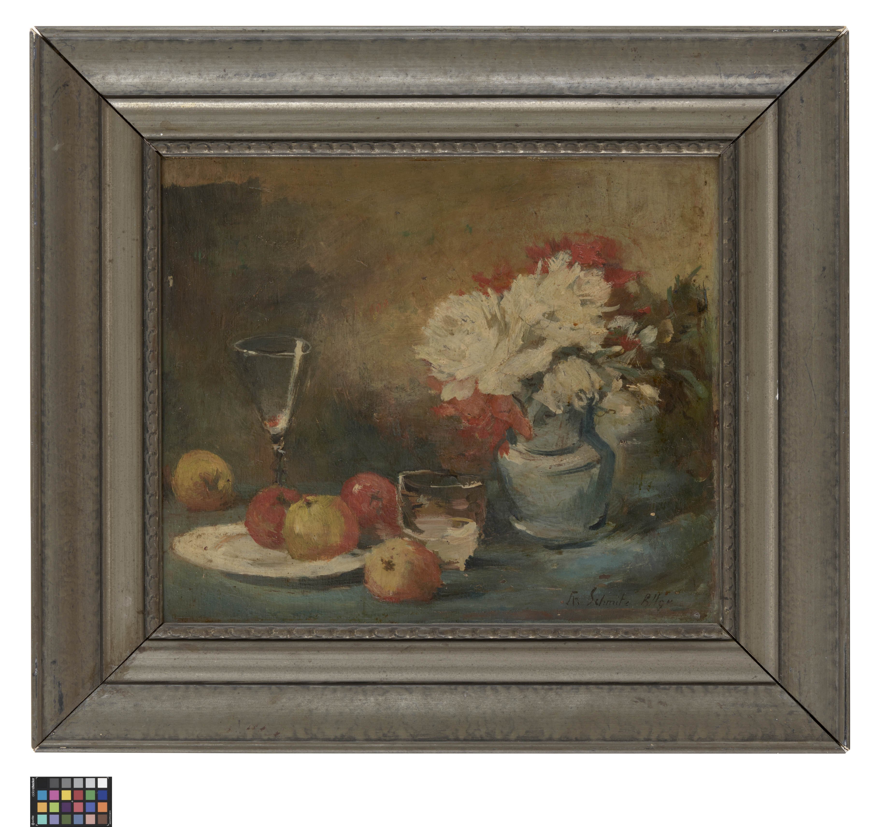 Ölbild: Stillleben mit Vase und Früchten (Kreismuseum Grimma RR-F)