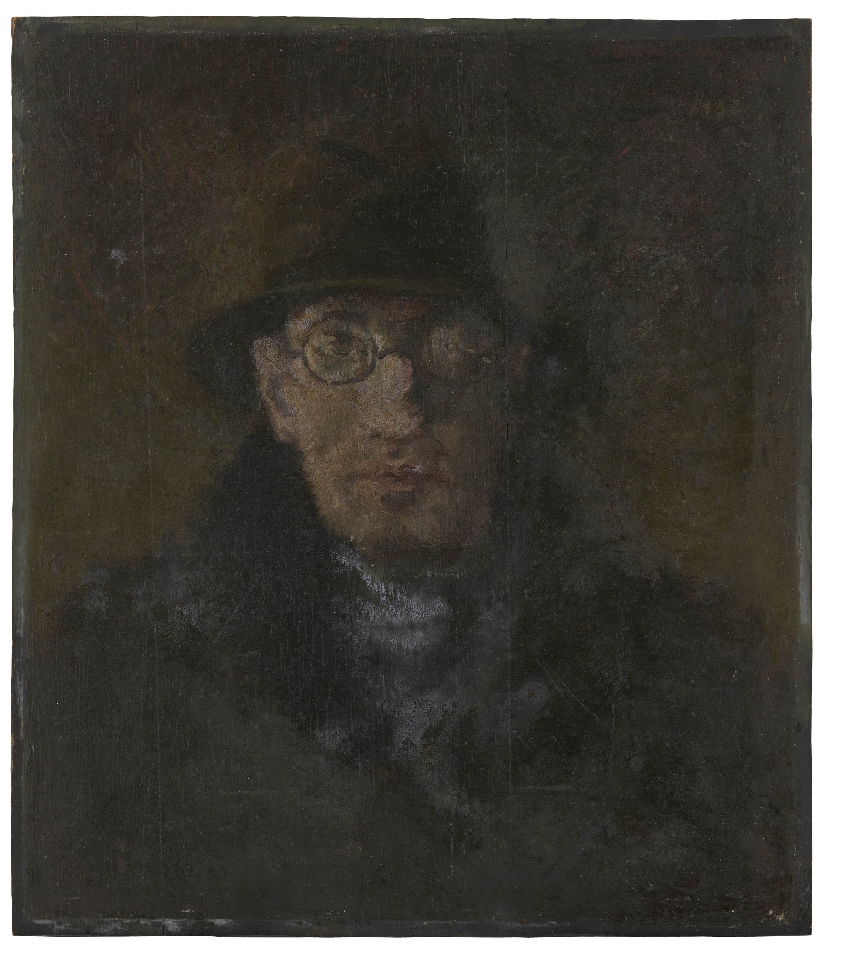 Ölbild: Selbstporträt Friedrich Schmitz-Bellinger (Kreismuseum Grimma RR-F)