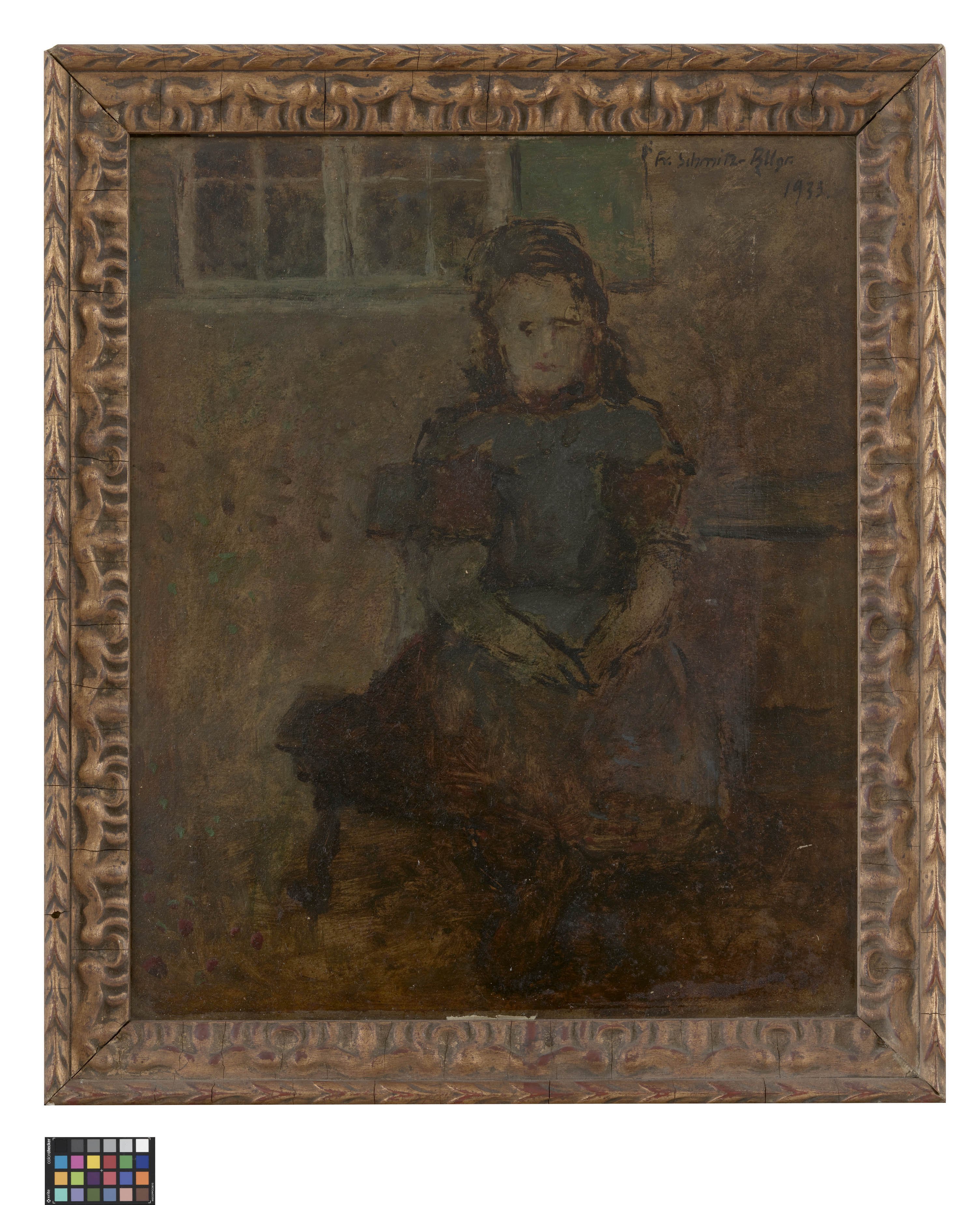 Ölbild: Sitzendes Mädchen (Kreismuseum Grimma RR-F)