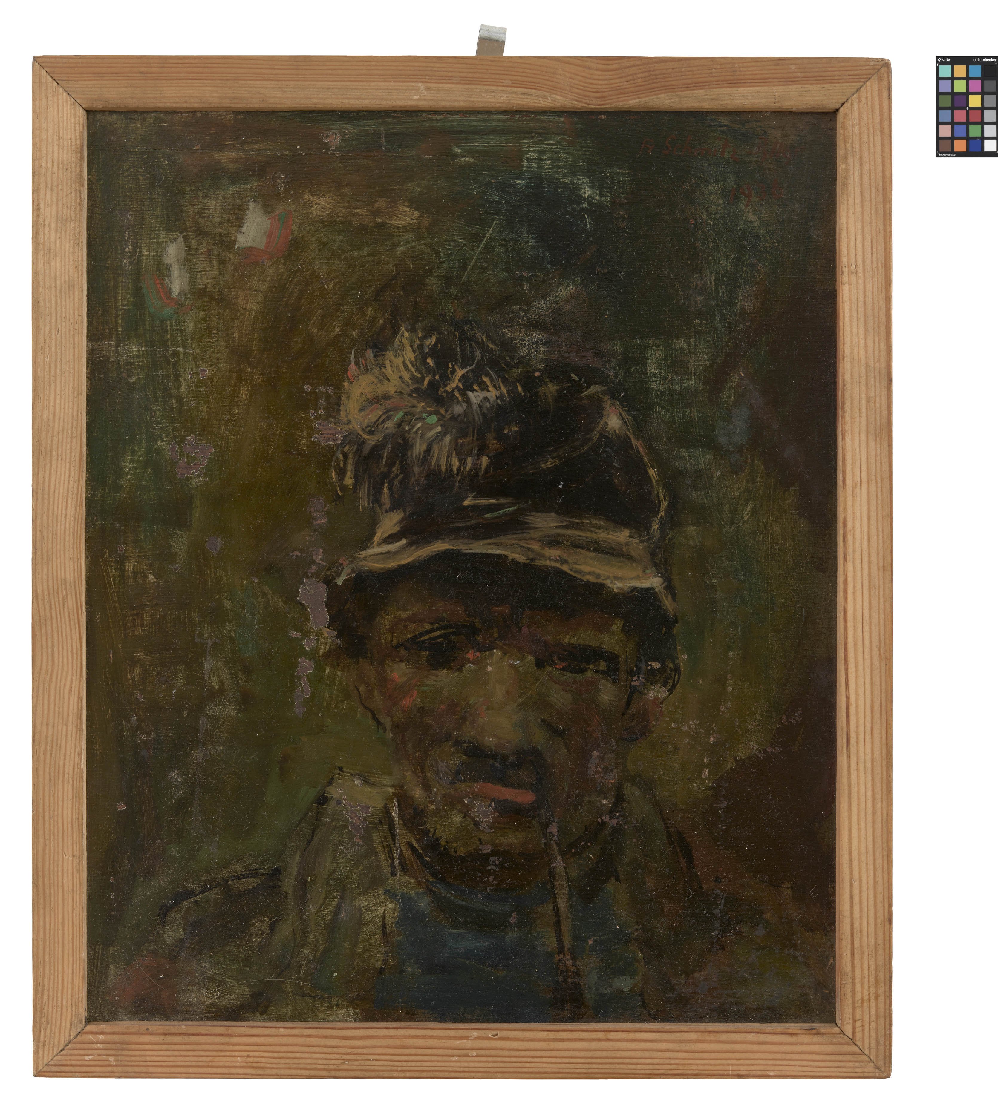 Ölbild: Porträt eines Mannes mit Hut (Kreismuseum Grimma RR-F)