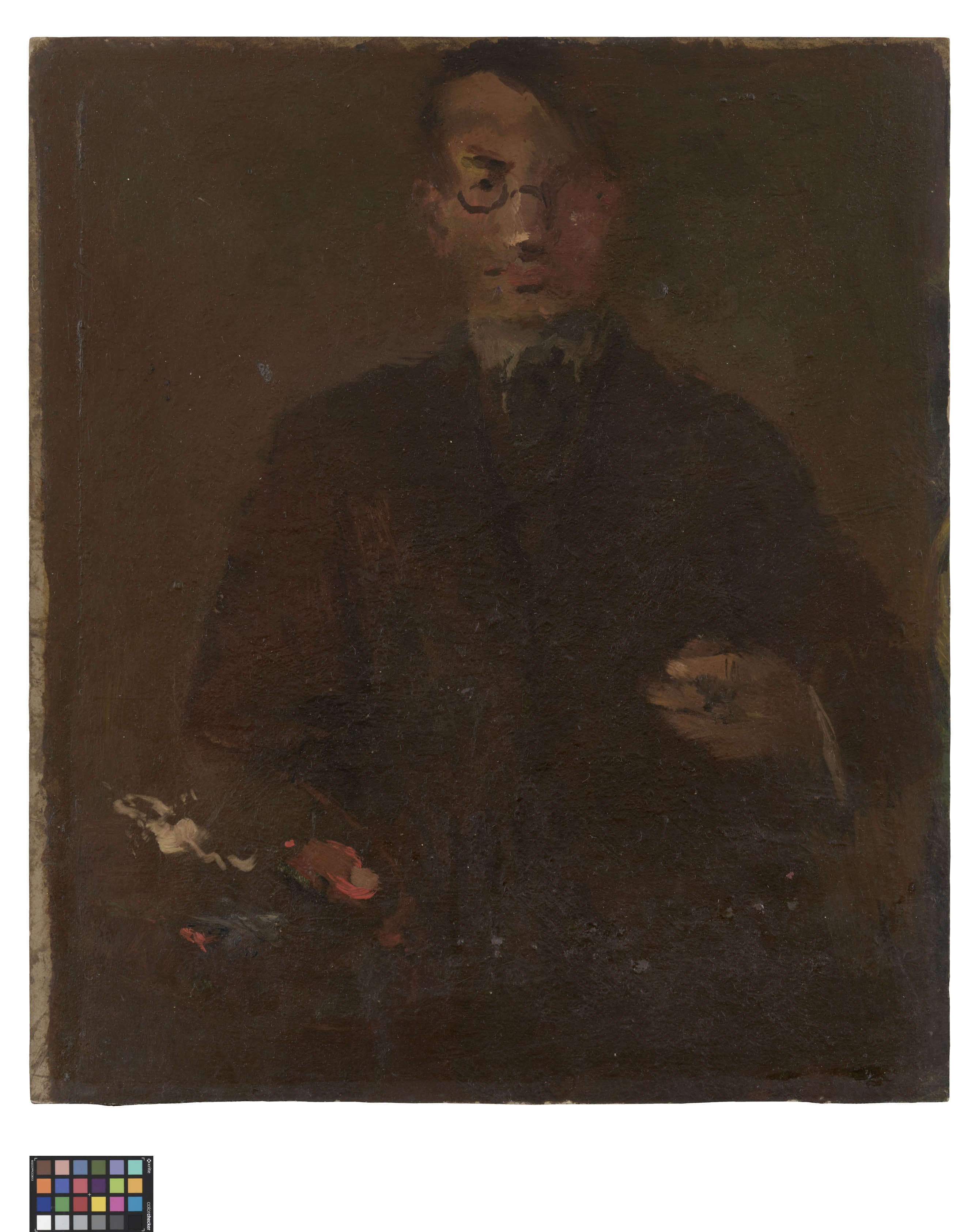 Ölbild: Selbstporträt Friedrich Schmitz-Bellinger (Kreismuseum Grimma RR-F)