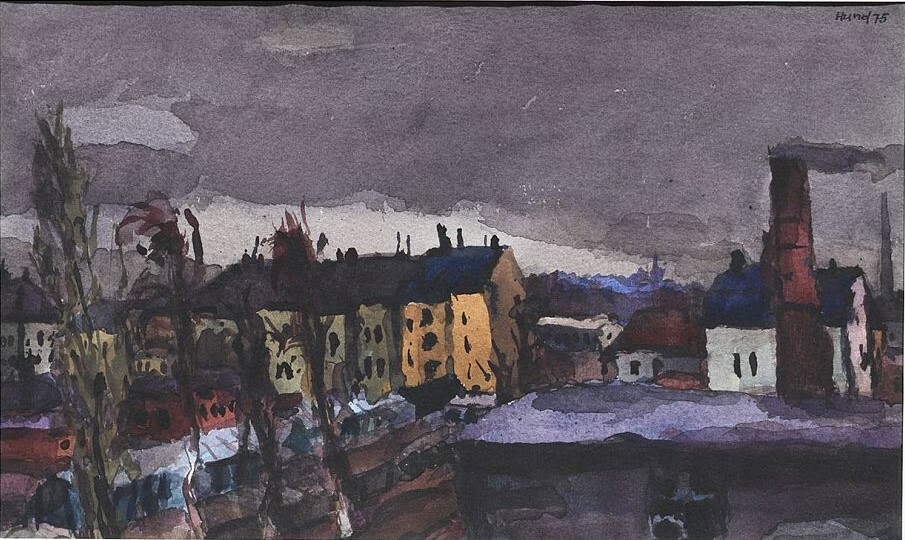 "Blick über die Dächer 1975" (Kulturhistorisches Museum Wurzen / Ringelnatz-Sammlung CC BY-NC-SA)