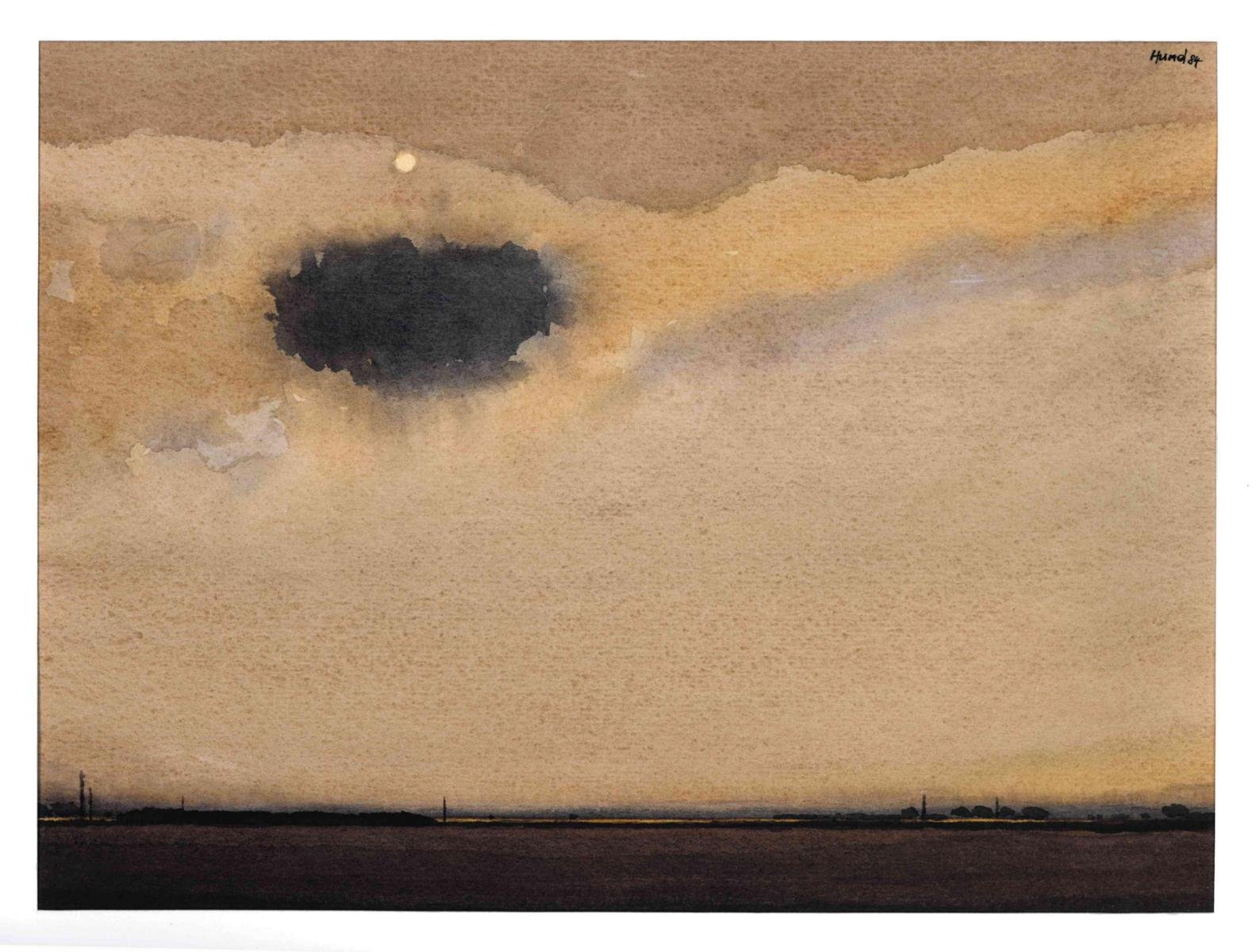 "Weite Landschaft mit dunkler Wolke" (Kulturhistorisches Museum Wurzen / Ringelnatz-Sammlung CC BY-NC-SA)