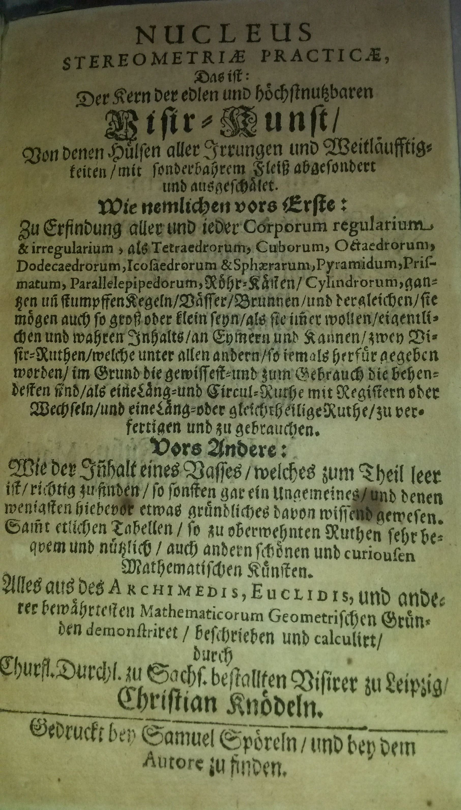 Visierbuch Christian Knödel (Adam-Ries-Museum CC BY-NC-SA)