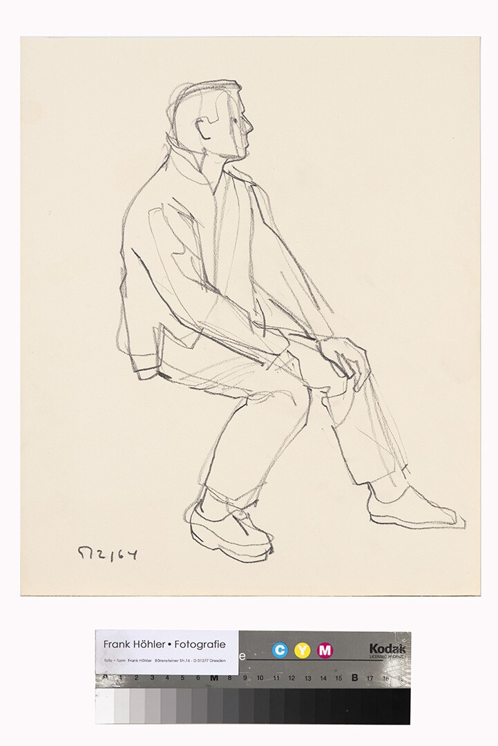 Studie eines sitzenden jungen Mannes, 1962 (Stadt- und Bergbaumuseum Freiberg CC BY-NC-SA)