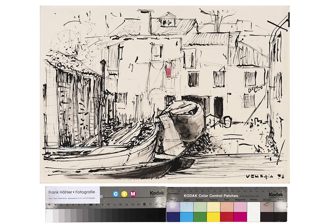 Boote in Venedig, 1953 (Stadt- und Bergbaumuseum Freiberg CC BY-NC-SA)
