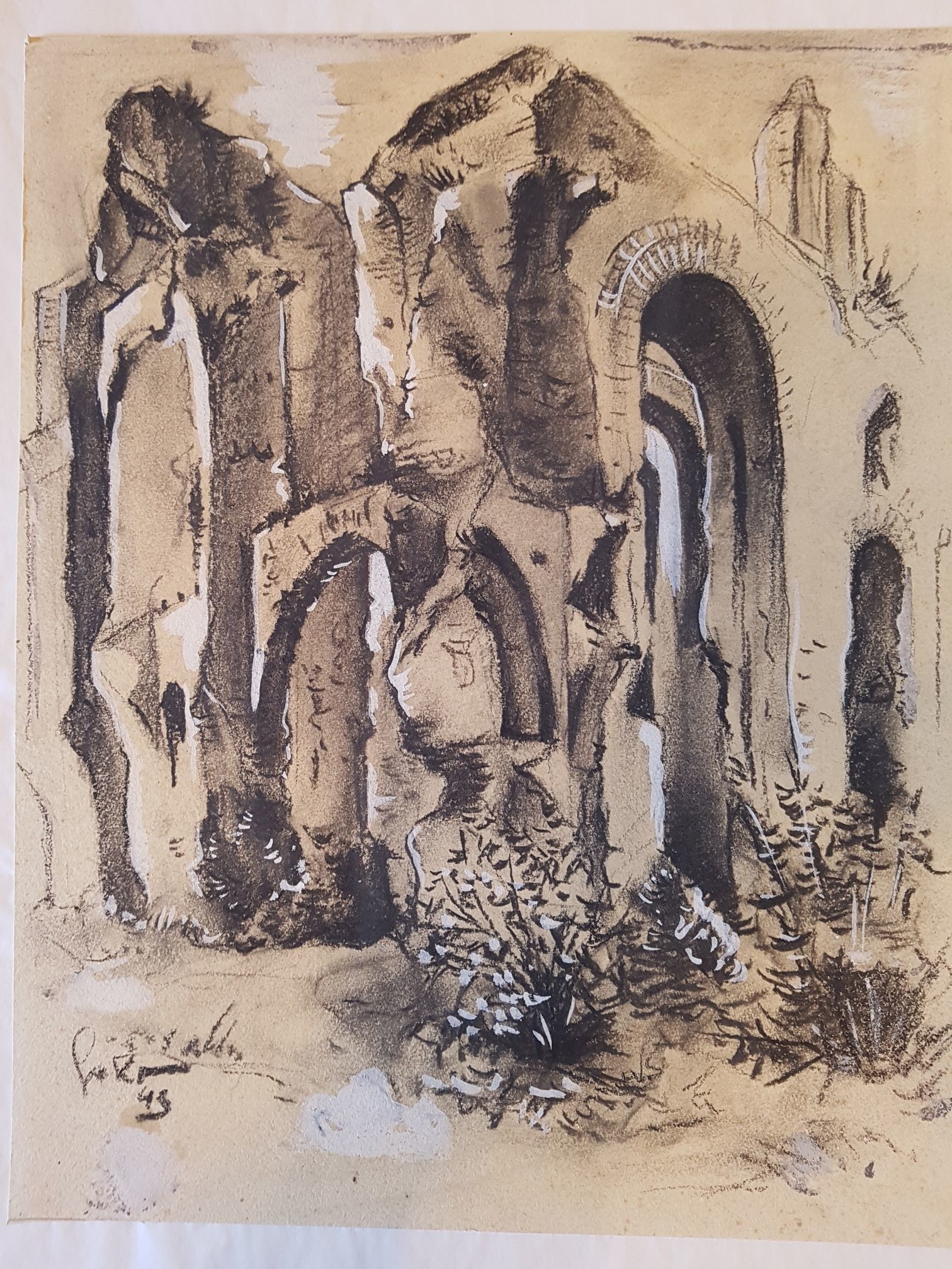 Die Ruinen der Kaiserpaläste in Rom, 1943 (Stadt- und Bergbaumuseum Freiberg CC BY-NC-SA)