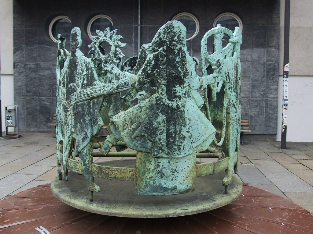 Brunnen „Völkerfreundschaft”, 1966 (Stadt- und Bergbaumuseum Freiberg CC BY-NC-SA)