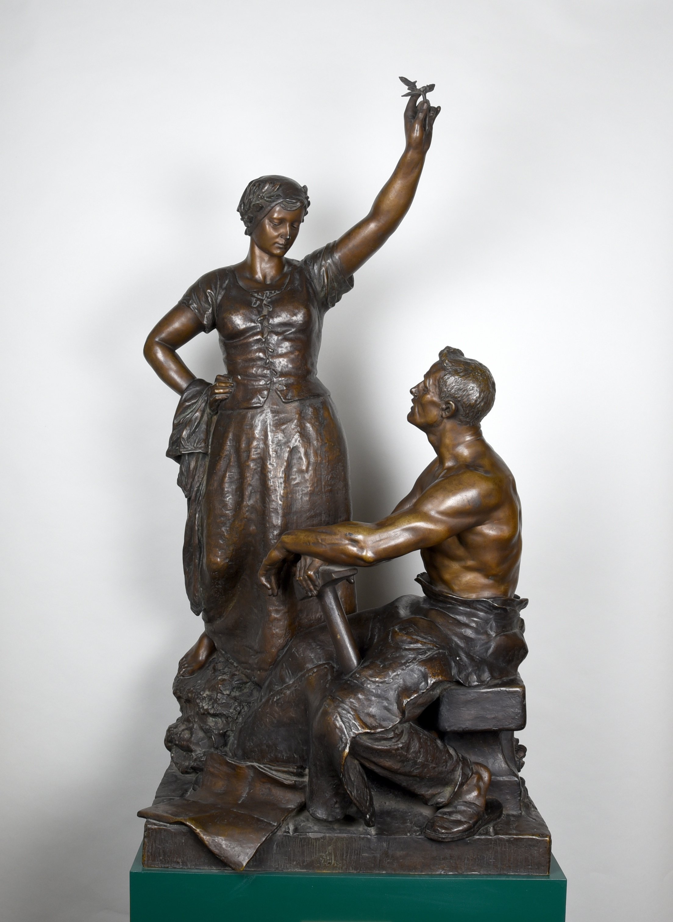 Bronzeplastik "Arbeit krönt" (Stadtmuseum Lichtenstein CC BY-NC-SA)