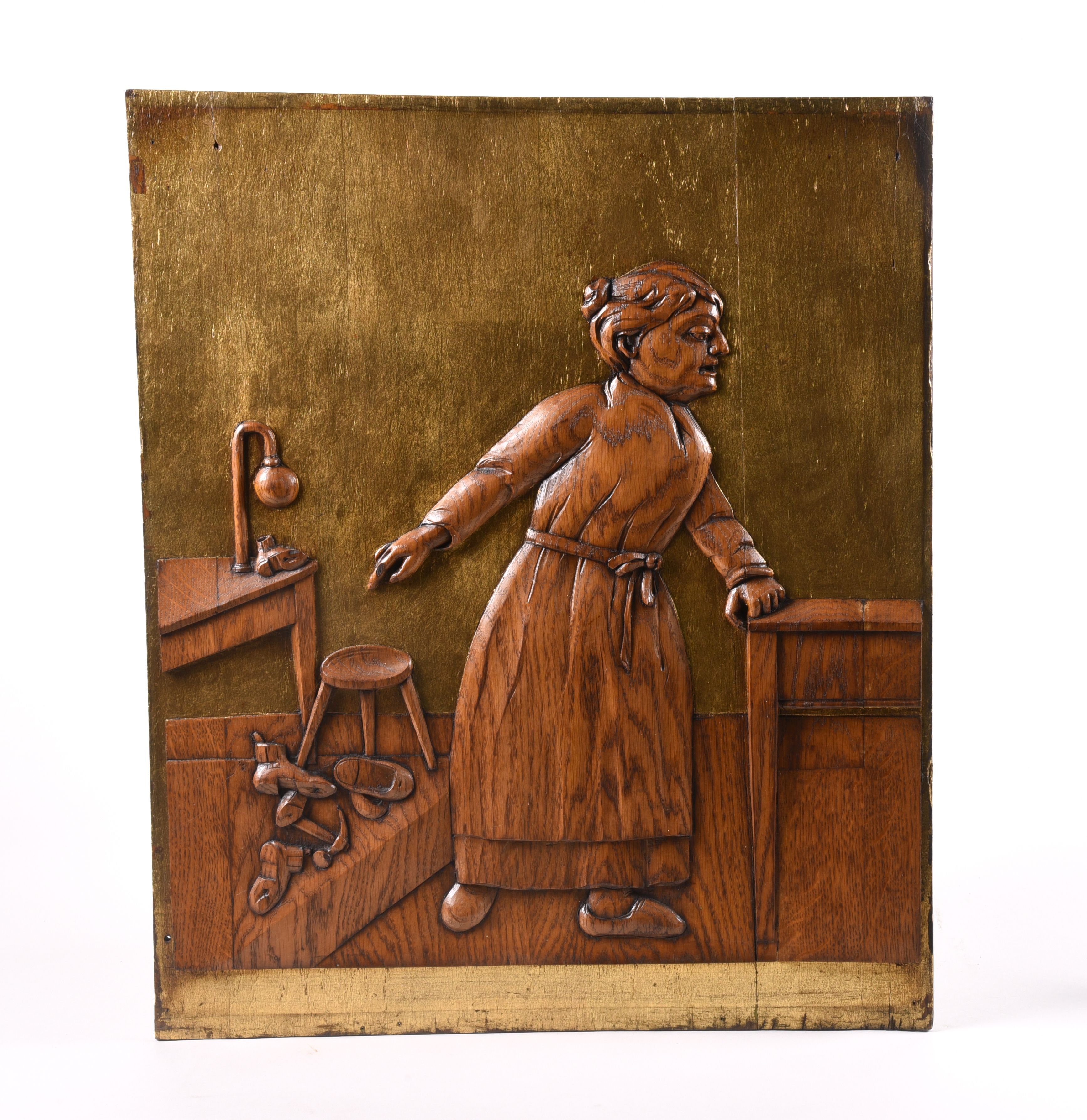 Relieftafel Frau in der Werkstatt (Stadtmuseum Lichtenstein CC BY-NC-SA)