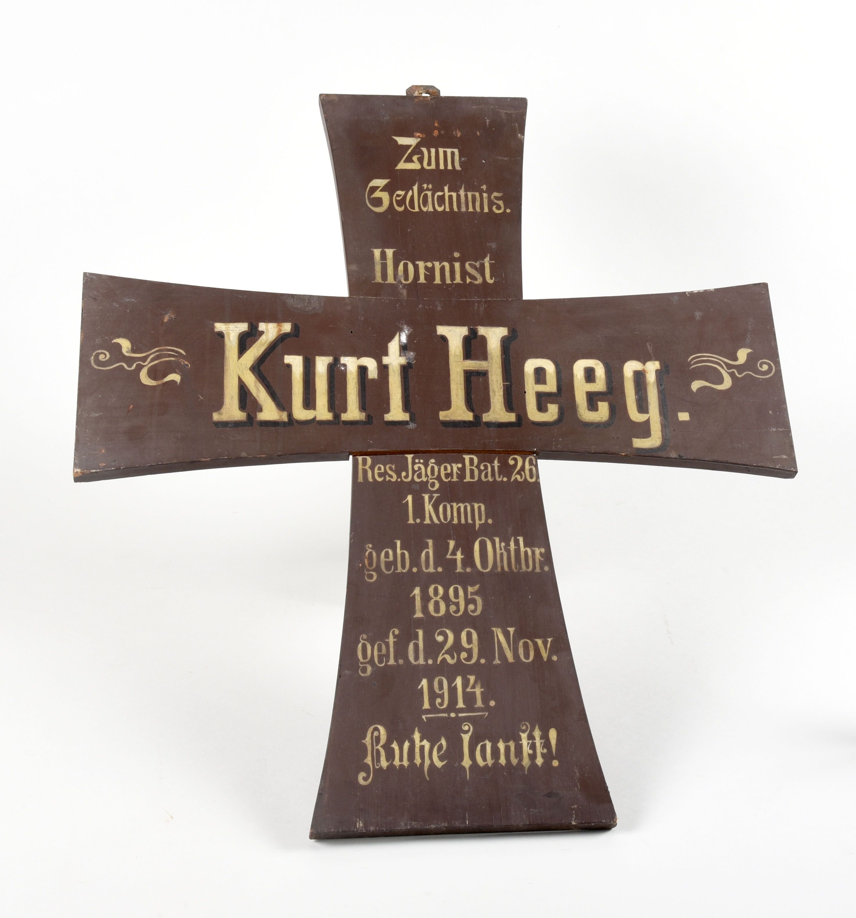 Gedenkkreuz für den Gefallenen Kurt Heeg (Stadtmuseum Lichtenstein CC BY-NC-SA)