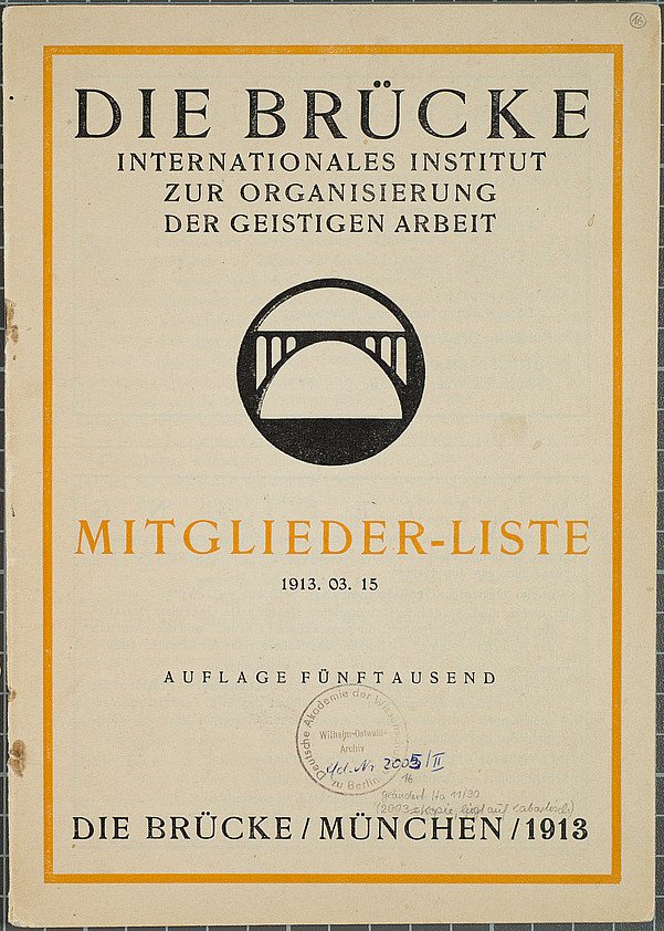 Mitgliederliste Die Brücke 1913 (Gerda und Klaus Tschira Stiftung CC BY-NC-ND)