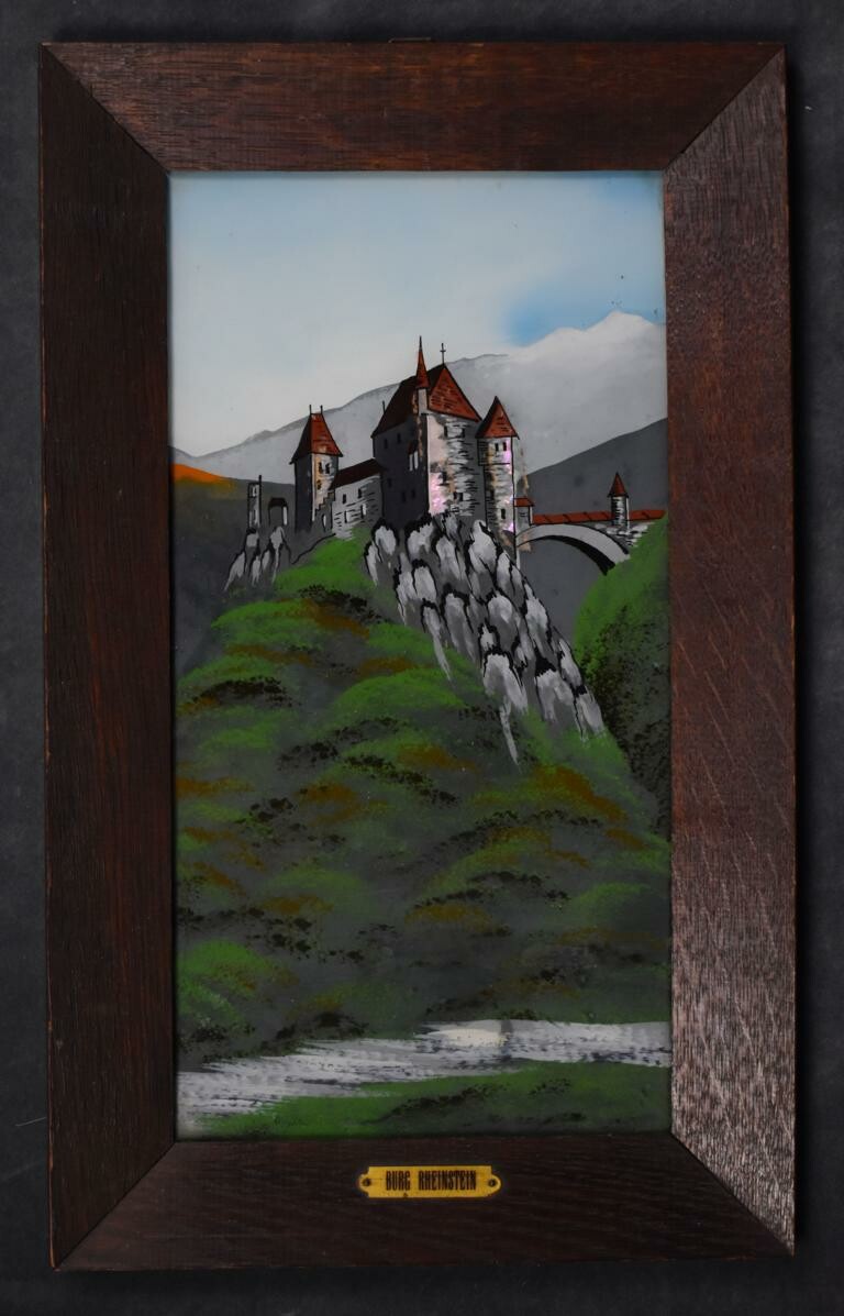 Glasbild mit Ansicht der Burg (Perlmutter- und Heimatmuseum Adorf CC BY-NC-SA)