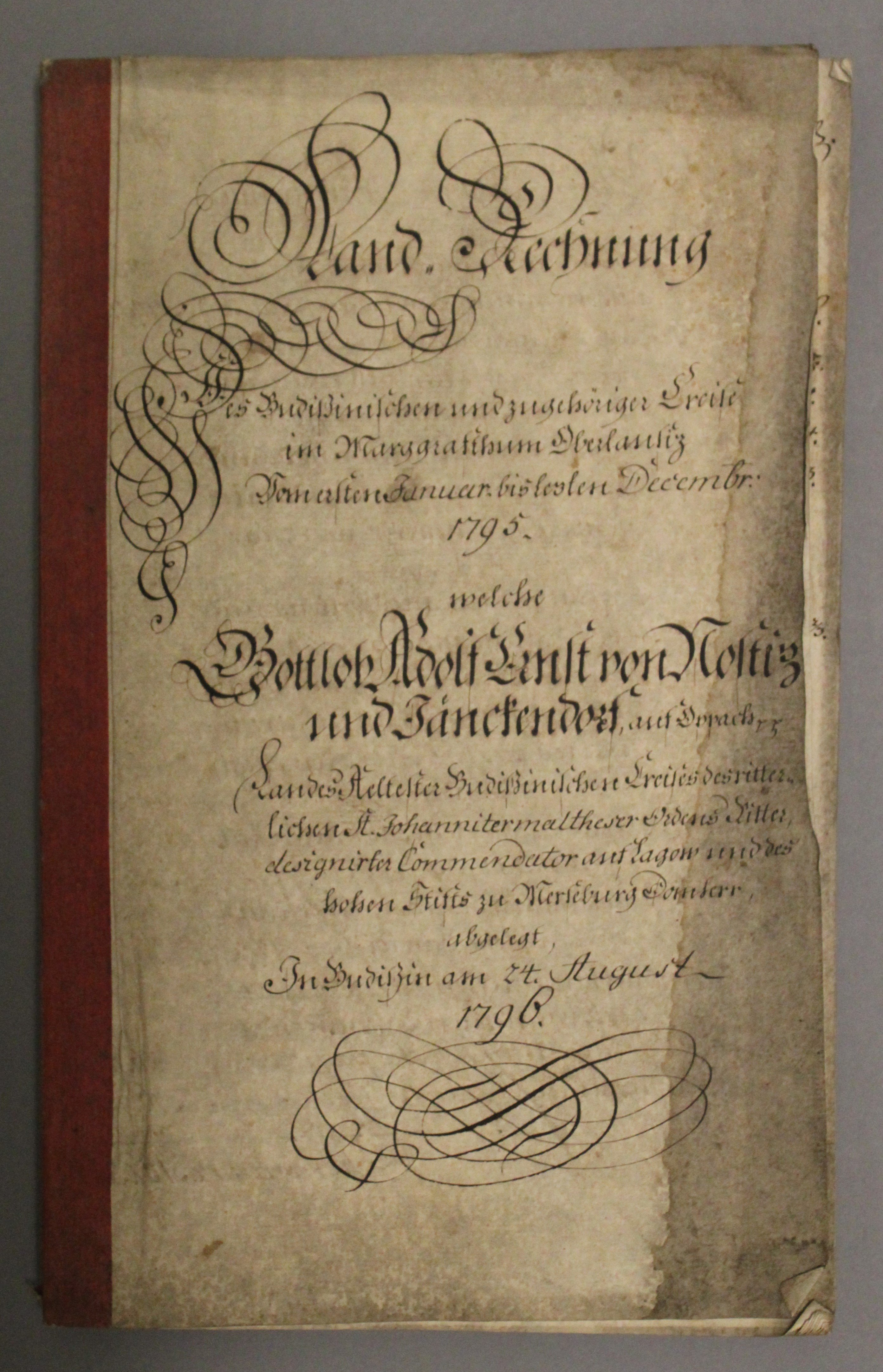 Buch Landrechnung 1795 (Deutsches Damast- und Frottiermuseum CC BY-NC-SA)