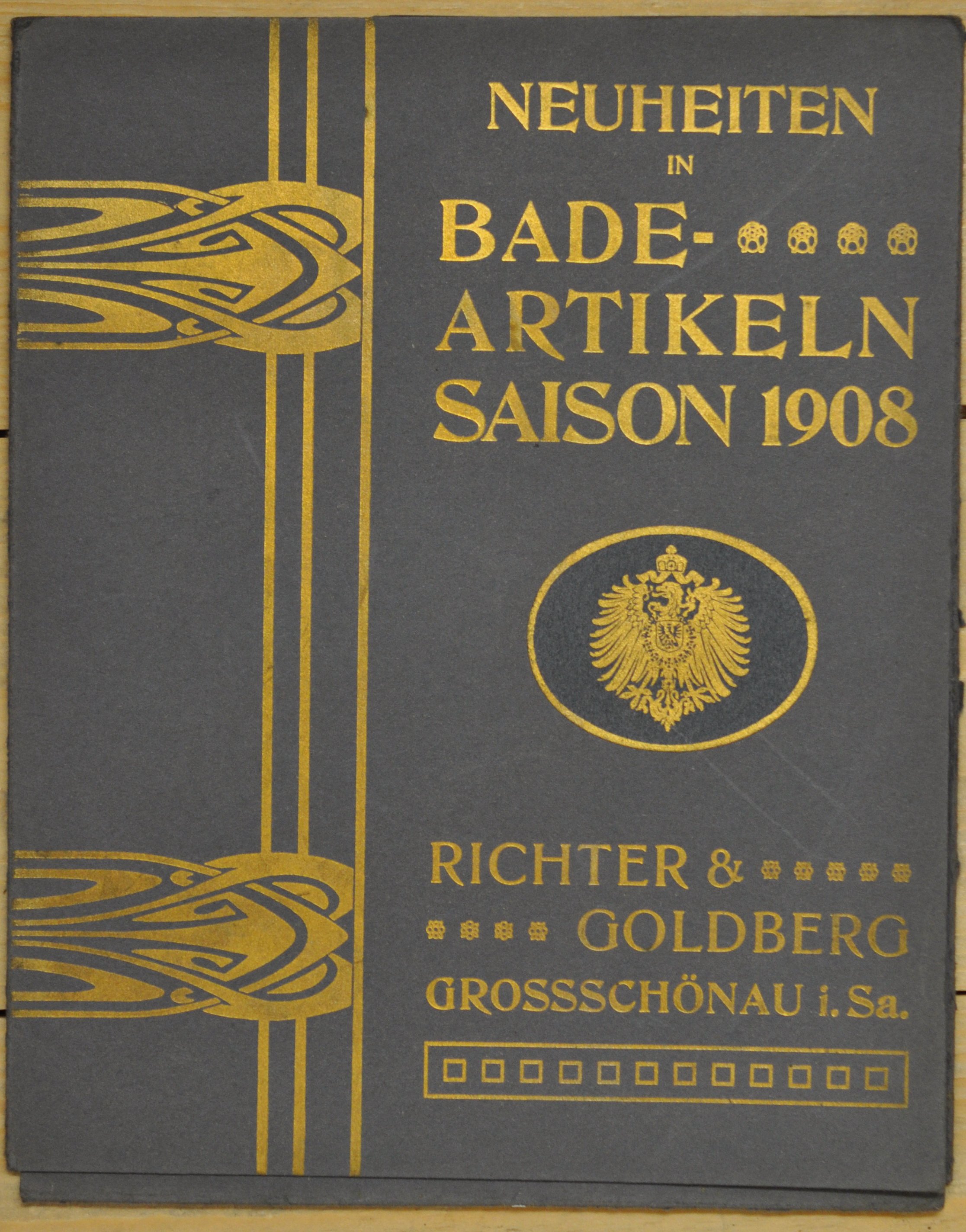 Musterbuch "Neuheiten in BADEARTIKELN SAISON 1908" (Deutsches Damast- und Frottiermuseum CC BY-NC-SA)