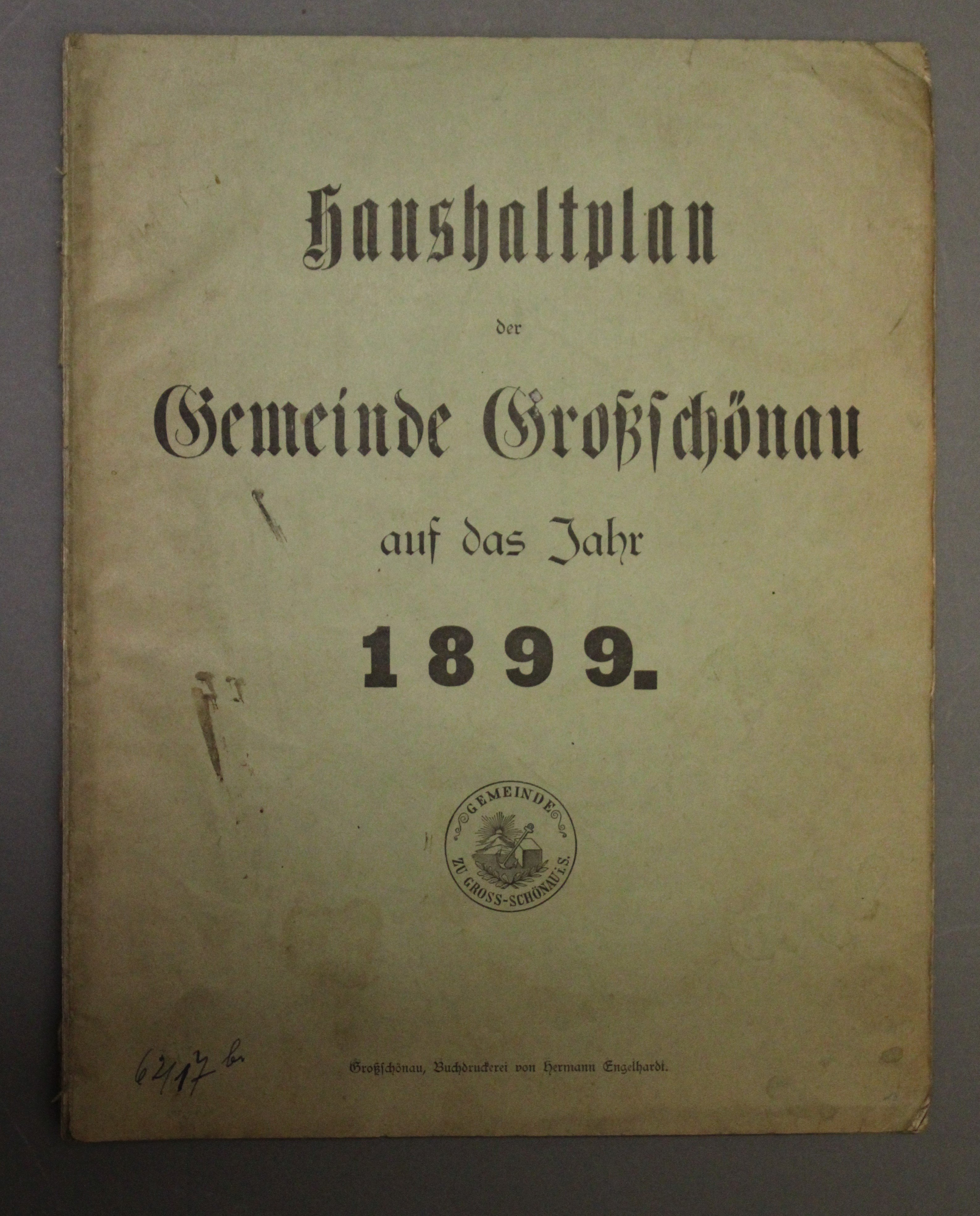Haushaltplan 1899 (Deutsches Damast- und Frottiermuseum CC BY-NC-SA)