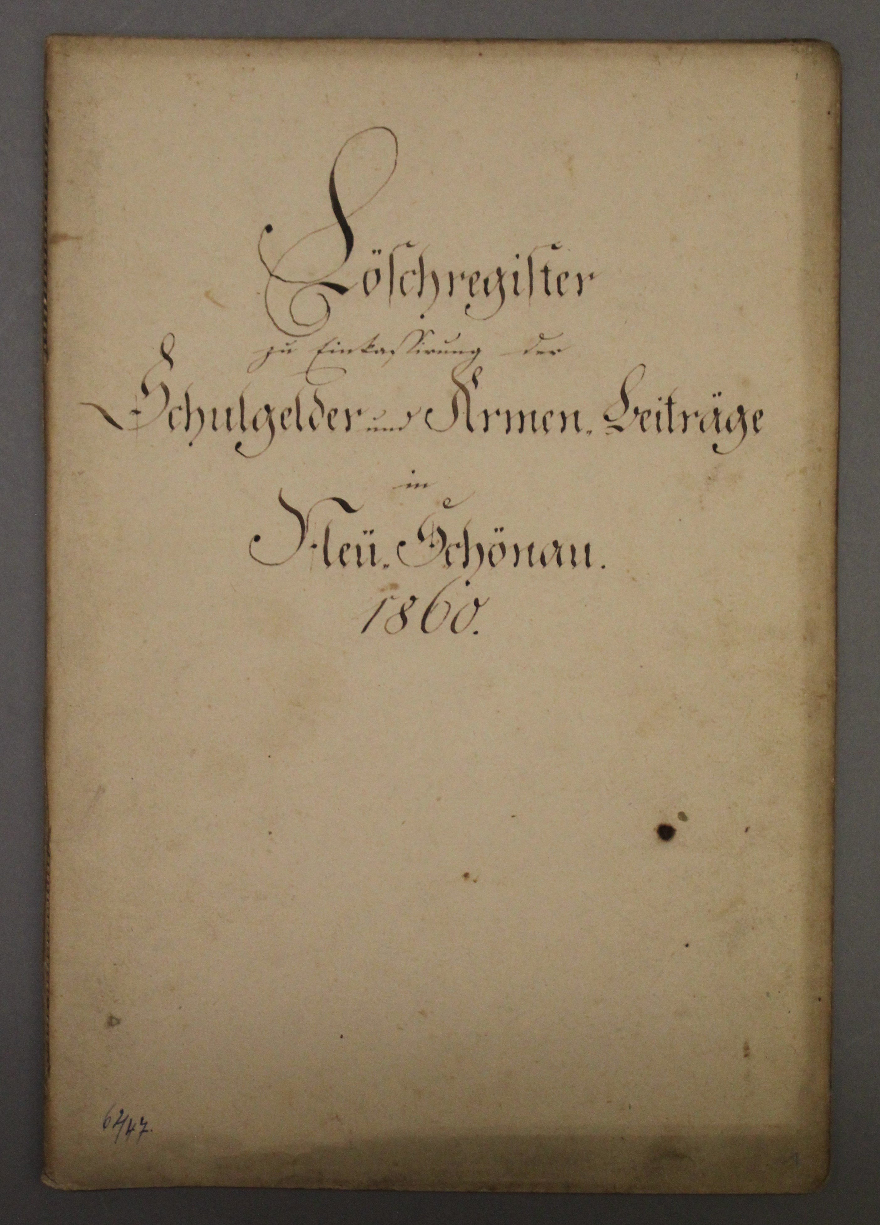 Löschregister Neu-Schönau Schulgeld- und Armenkasse (Deutsches Damast- und Frottiermuseum CC BY-NC-SA)
