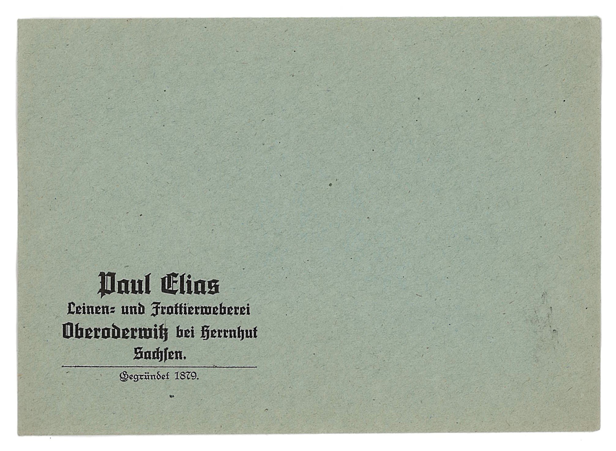 Briefumschlag der Firma Paul Elias Leinen- und Frottierwebrei Oberoderwitz (Deutsches Damast- und Frottiermuseum CC BY-NC-SA)