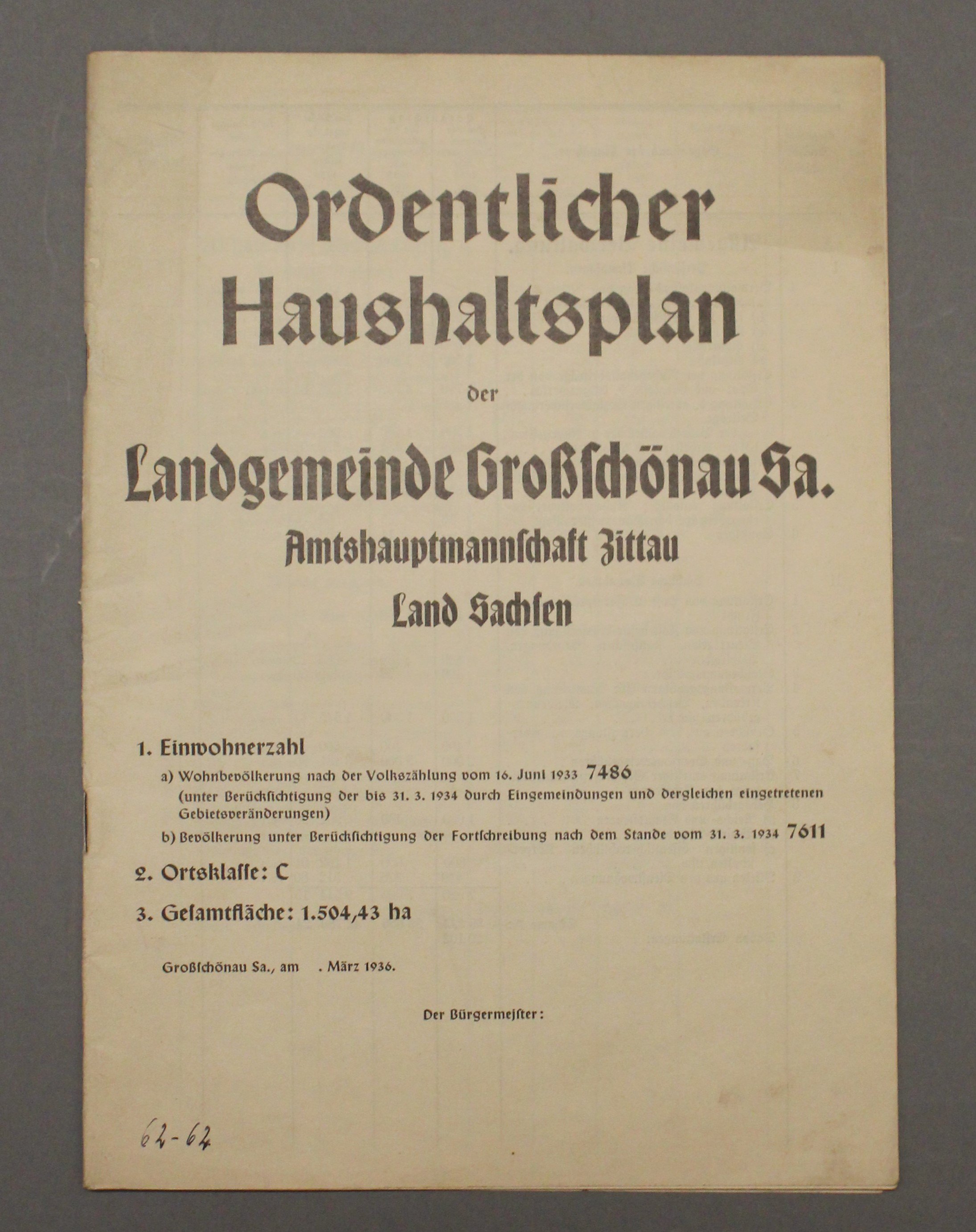 Haushaltsplan 1936 (Deutsches Damast- und Frottiermuseum CC BY-NC-SA)