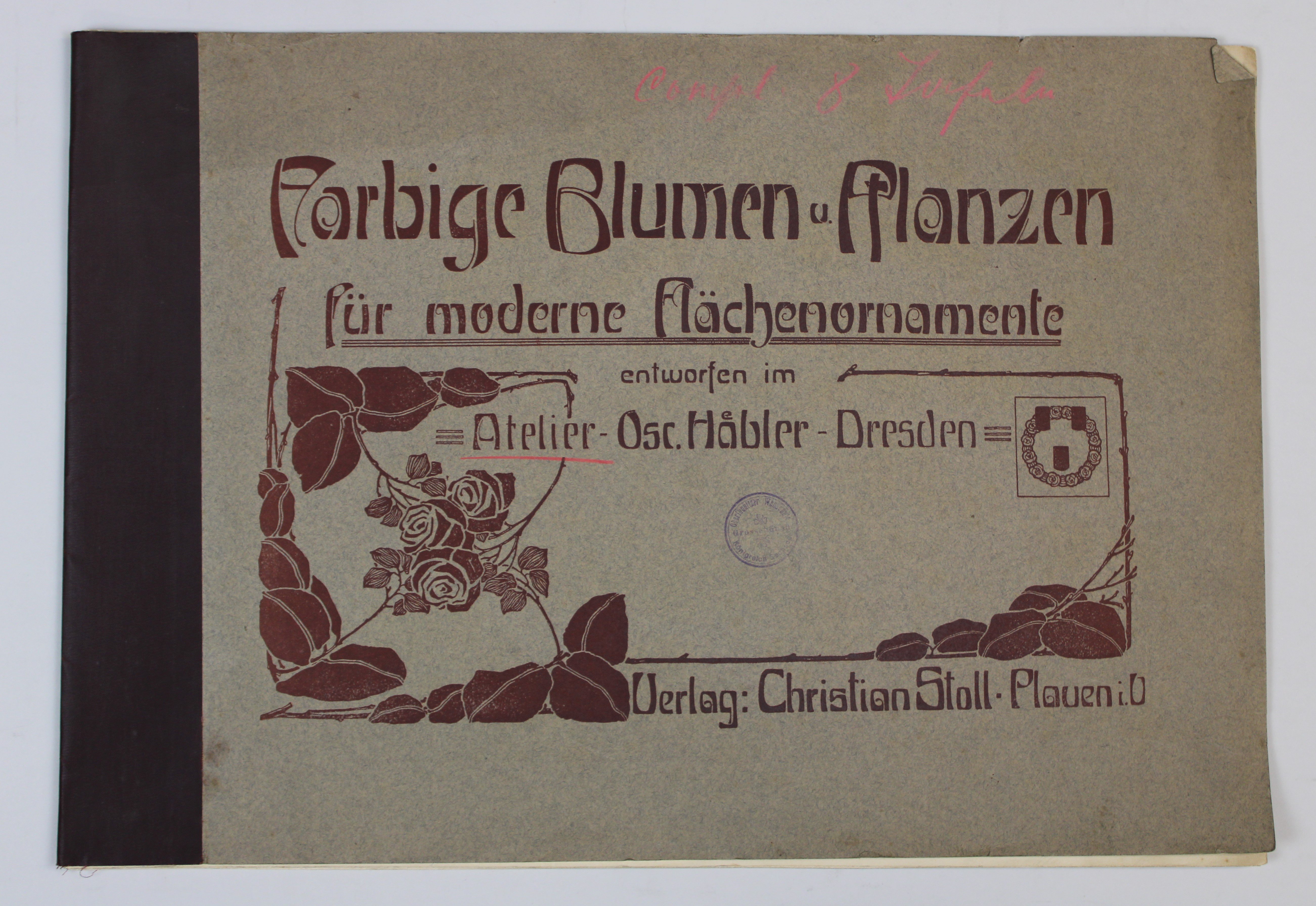 Mappe Farbige Blumen und Pflanzen (Deutsches Damast- und Frottiermuseum CC BY-NC-SA)