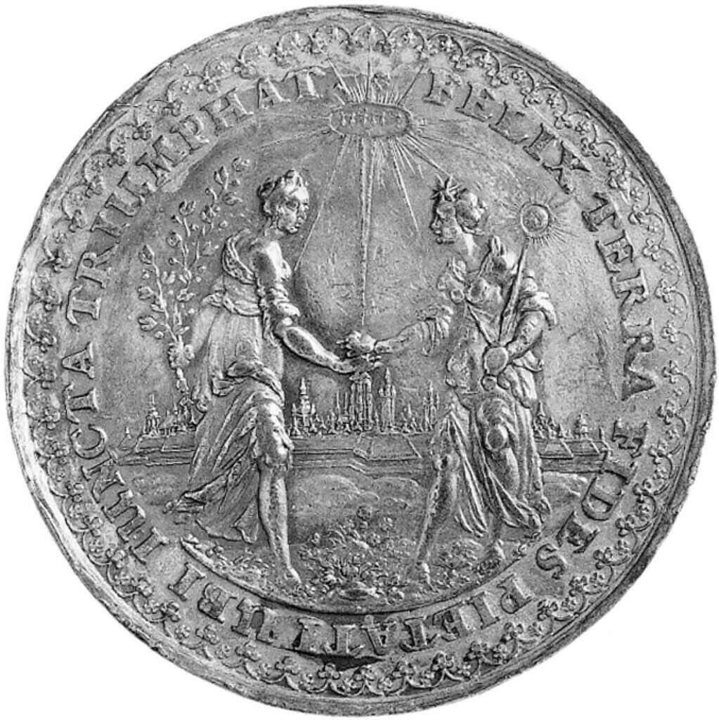 Medaille auf den Westfälischen Frieden 1648 (GRASSI Museum für Angewandte Kunst, Leipzig CC BY-NC-SA)