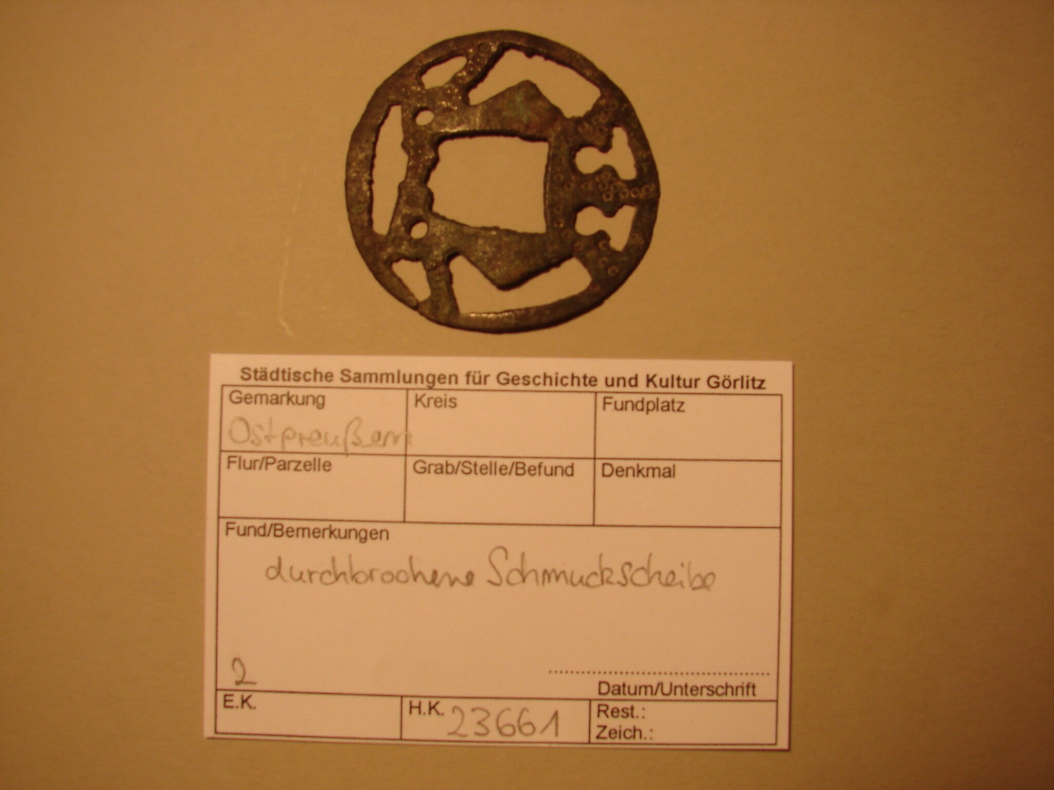 Zierscheibe (Kulturhistorisches Museum Görlitz CC BY-NC-SA)