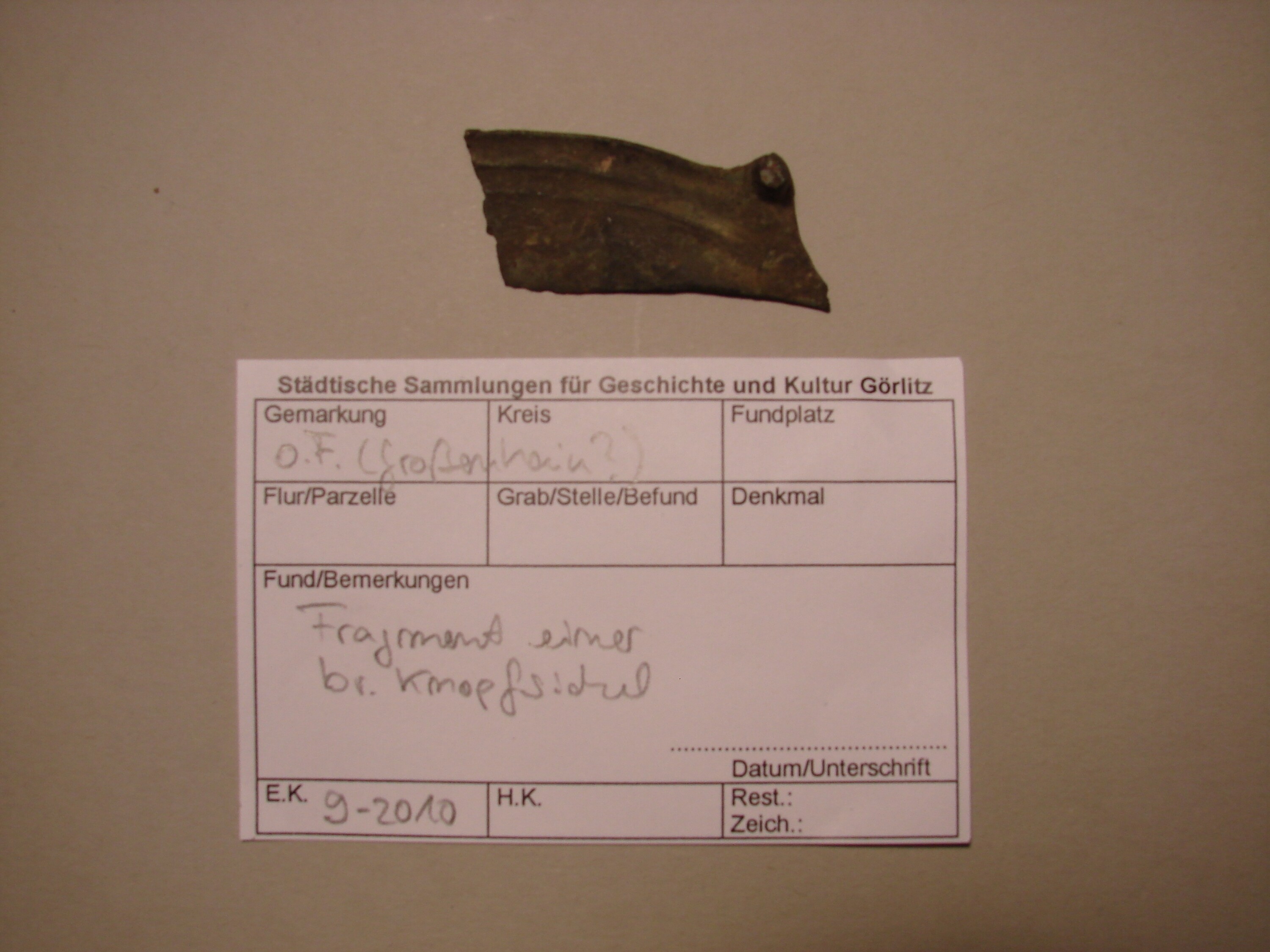Sichelfragment (Kulturhistorisches Museum Görlitz CC BY-NC-SA)