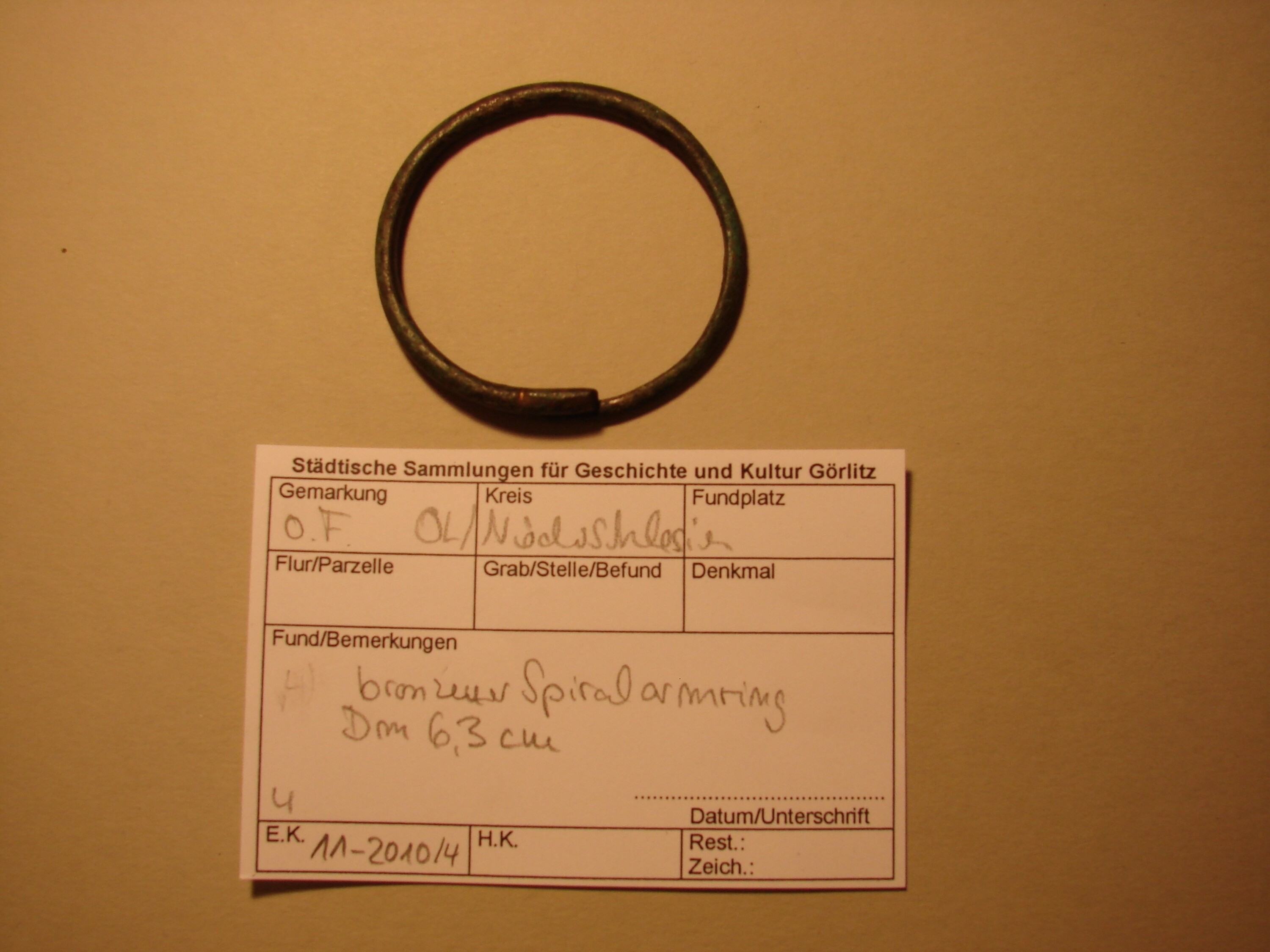 Bronzener Spiralarmring (Kulturhistorisches Museum Görlitz CC BY-NC-SA)