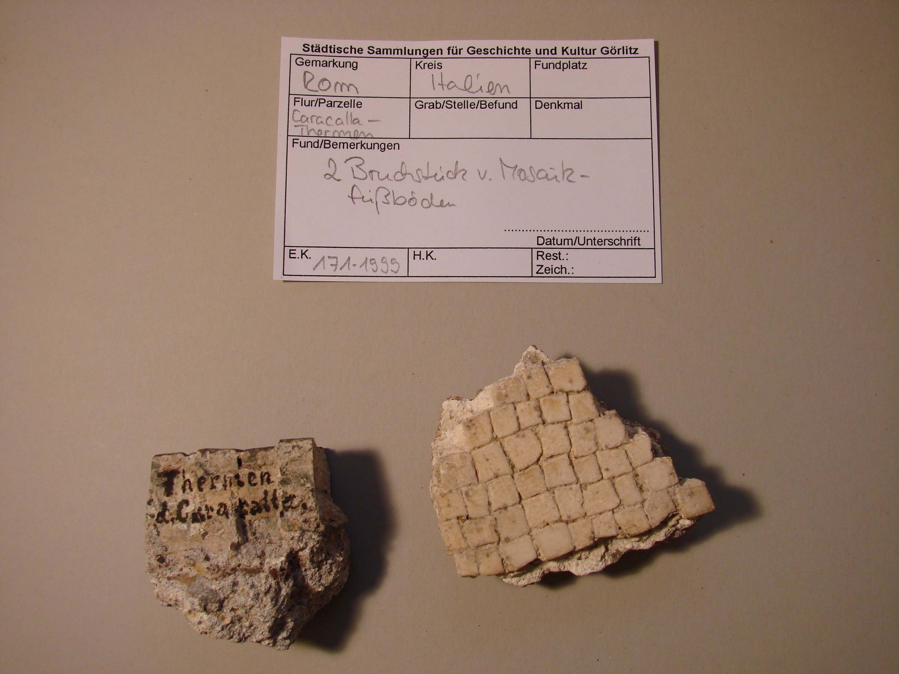 Fragmente eines Mosaikfußbodens (Kulturhistorisches Museum Görlitz CC BY-NC-SA)