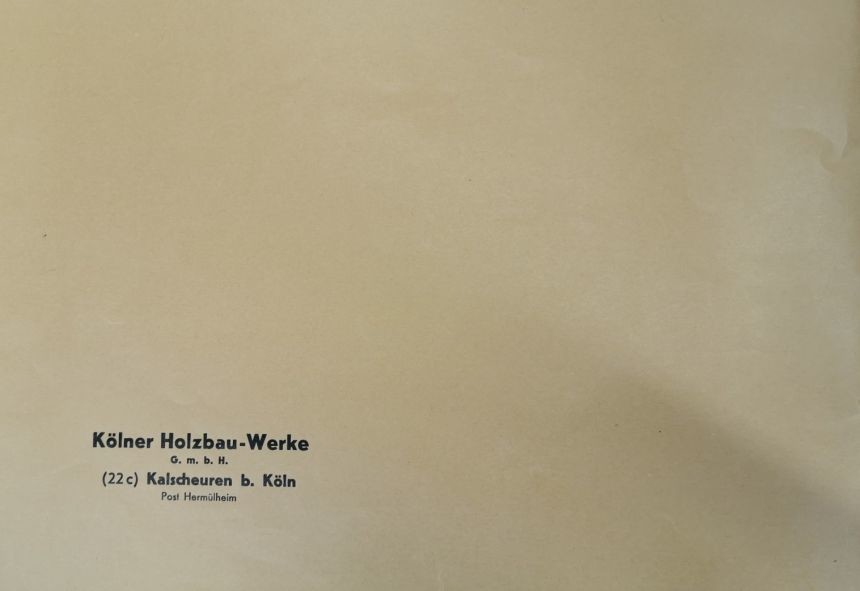 Briefumschlag mit Absender "Kölner Holzbau-Werke" (Museum Niesky Forum Konrad-Wachsmann-Haus CC BY-NC-ND)