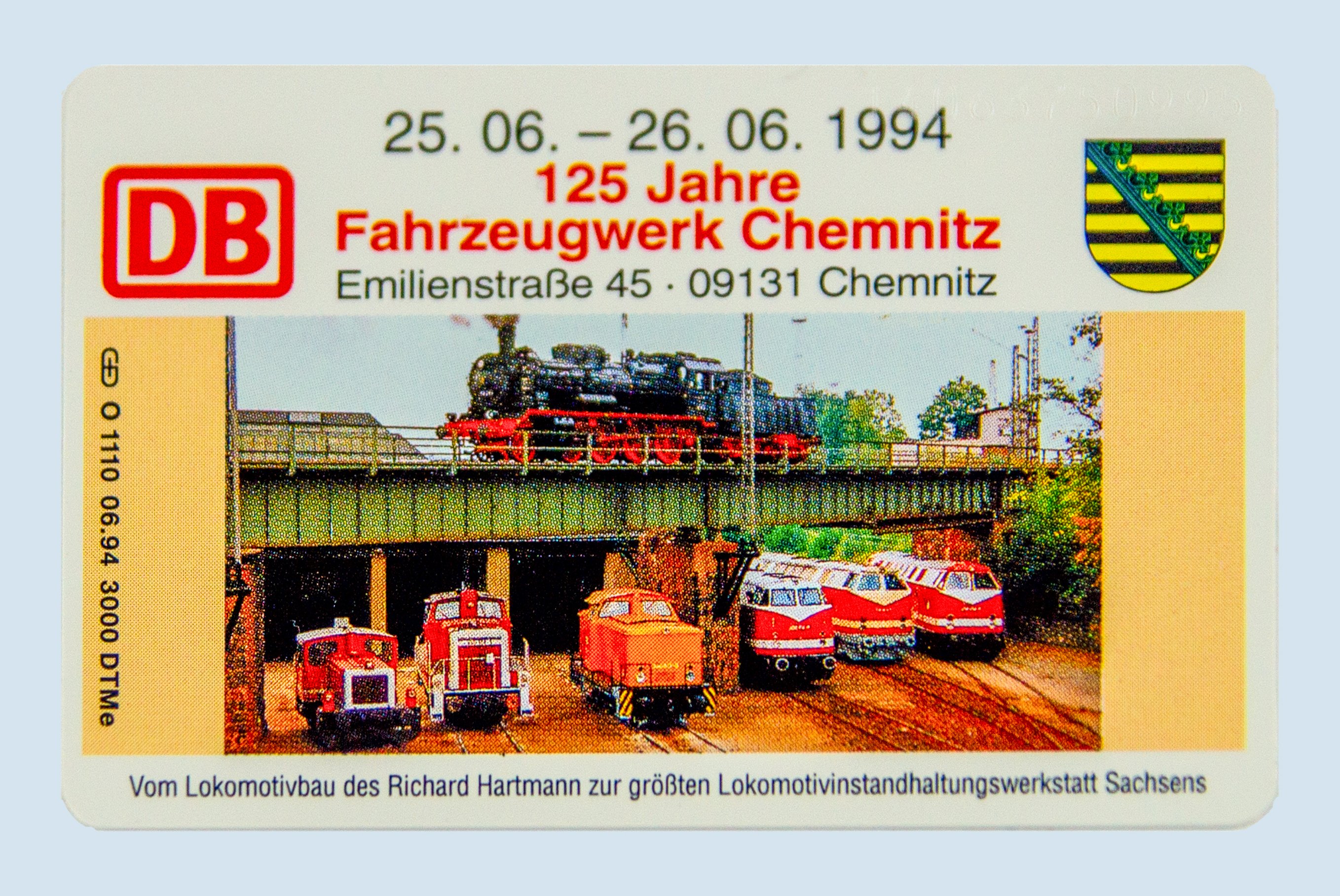 Telefonkarte 6 DM "Unternehmen Zukunft Deutsche Bahn" (Verkehrsmuseum Dresden CC BY-NC-SA)