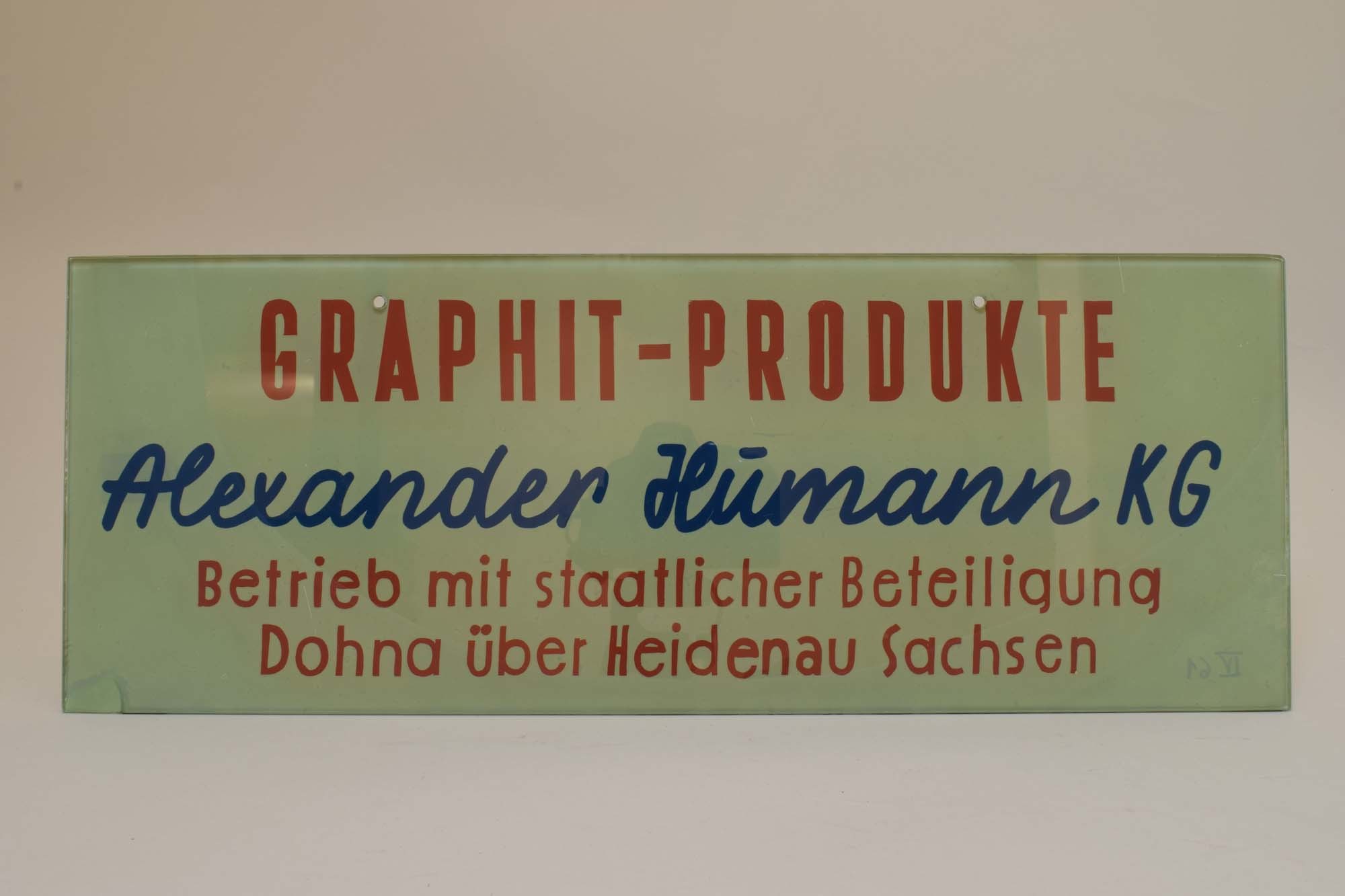 Firmenschild (Heimatmuseum Dohna CC BY-NC-SA)