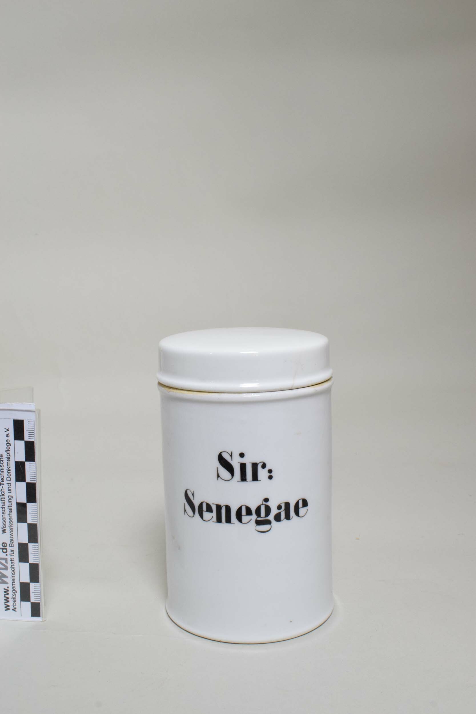 Arzneimitteldose "Sir: Senegae" (Heimatmuseum Dohna CC BY-NC-SA)