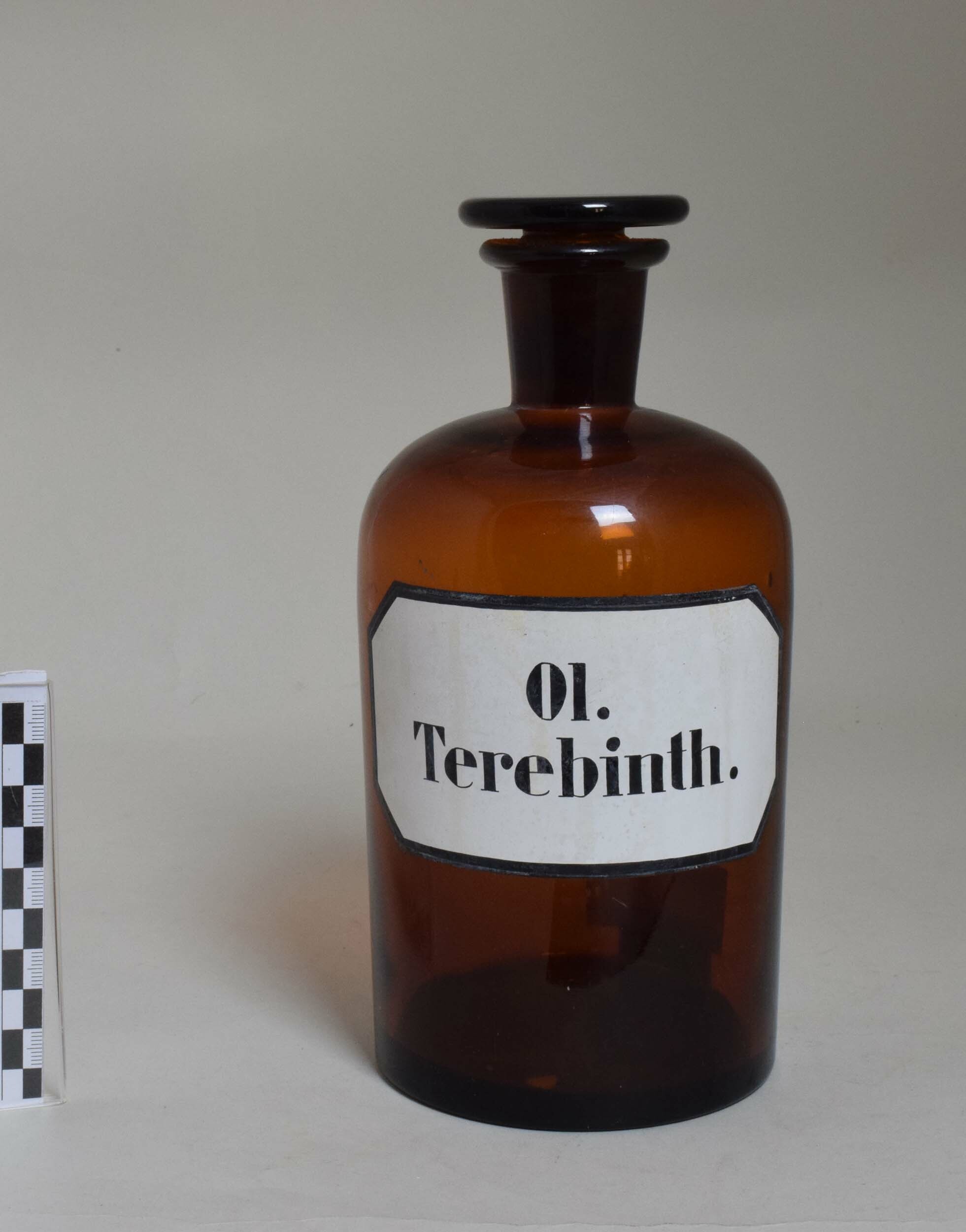 Apothekenflasche "Ol. Terebinth" (Heimatmuseum Dohna CC BY-NC-SA)