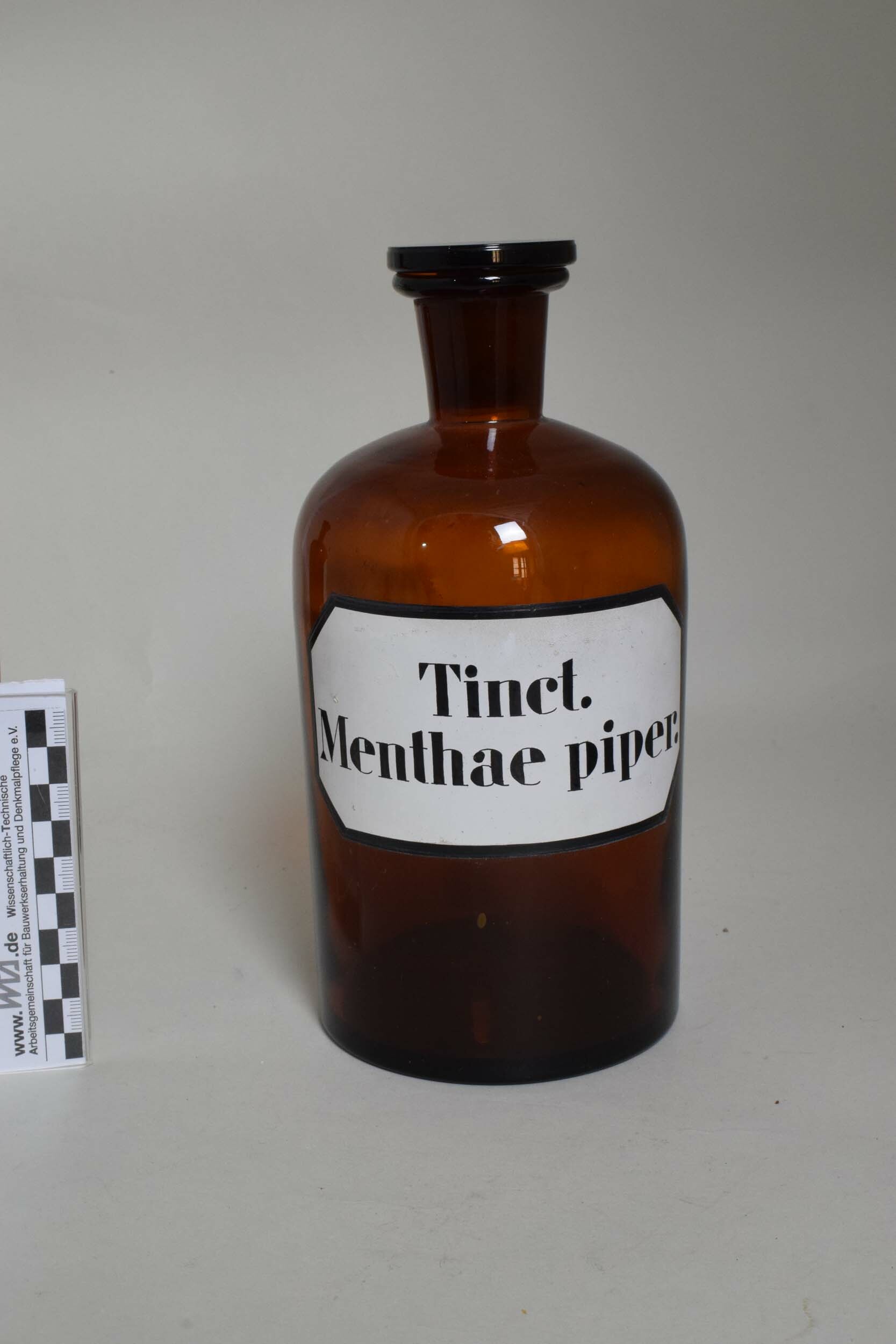 Apothekenflasche "Tinct. Menthae piper." (Heimatmuseum Dohna CC BY-NC-SA)