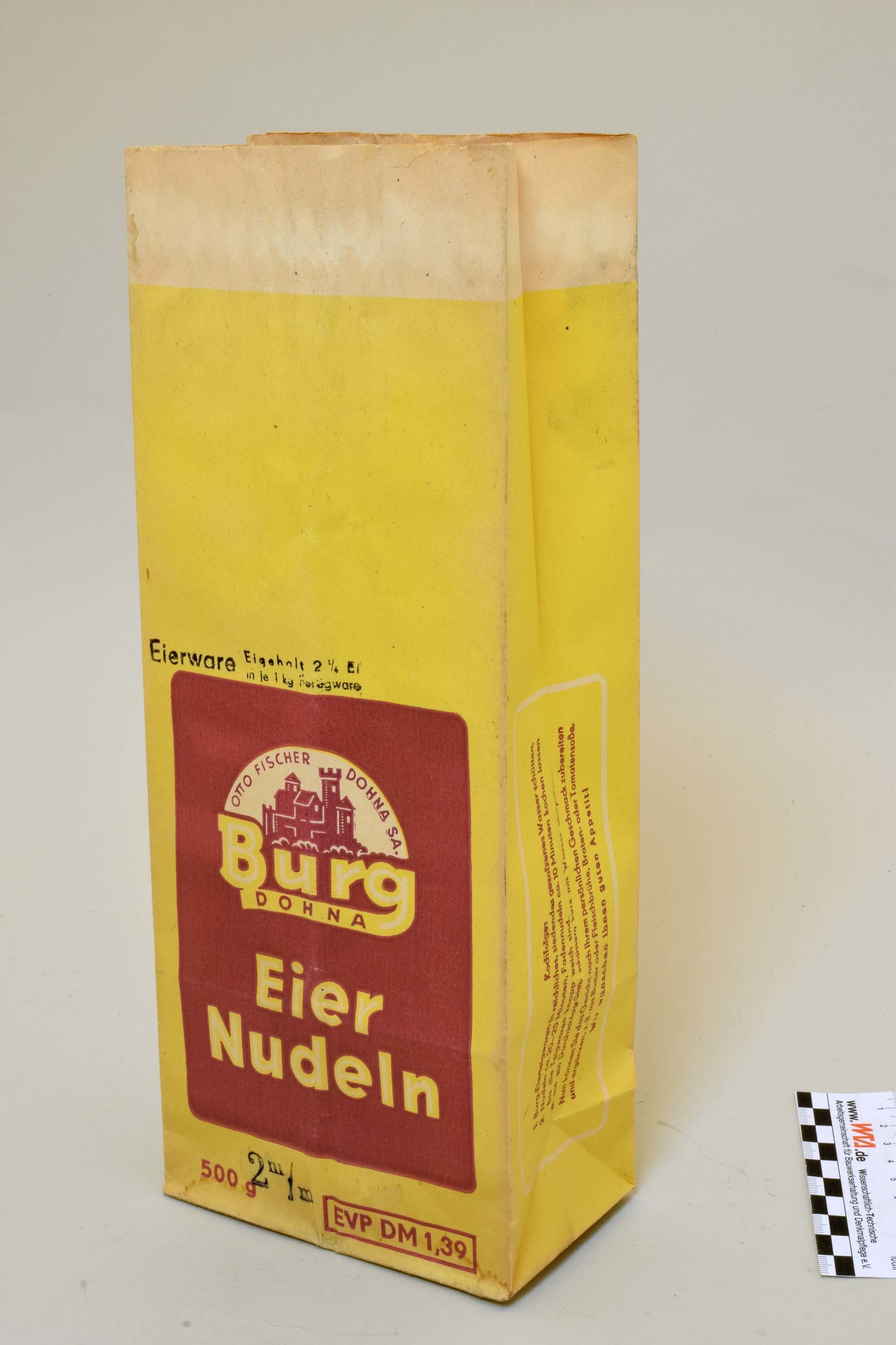 Verpackungstüte "Eier-Nudeln" (Heimatmuseum Dohna CC BY-NC-SA)