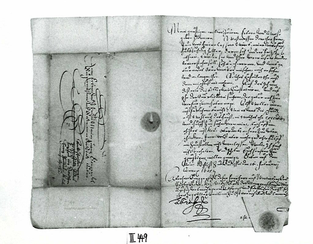 Dankschreiben von Abraham Burggraf zu Dohna 1605 (Heimatmuseum Dohna CC BY-NC-SA)