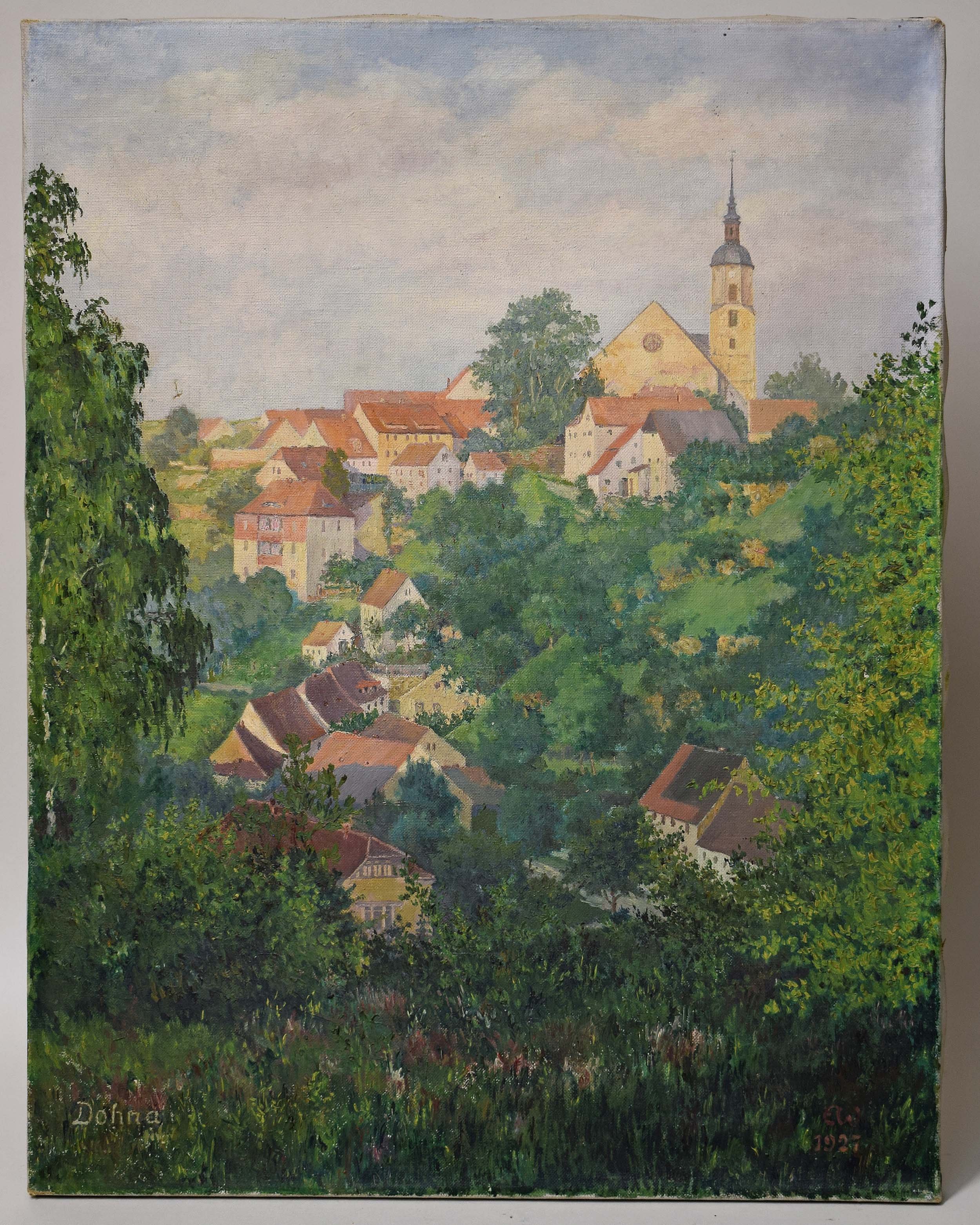 Stadtansicht von Dohna, Dippoldiswalder Straße (Heimatmuseum Dohna CC BY-NC-SA)