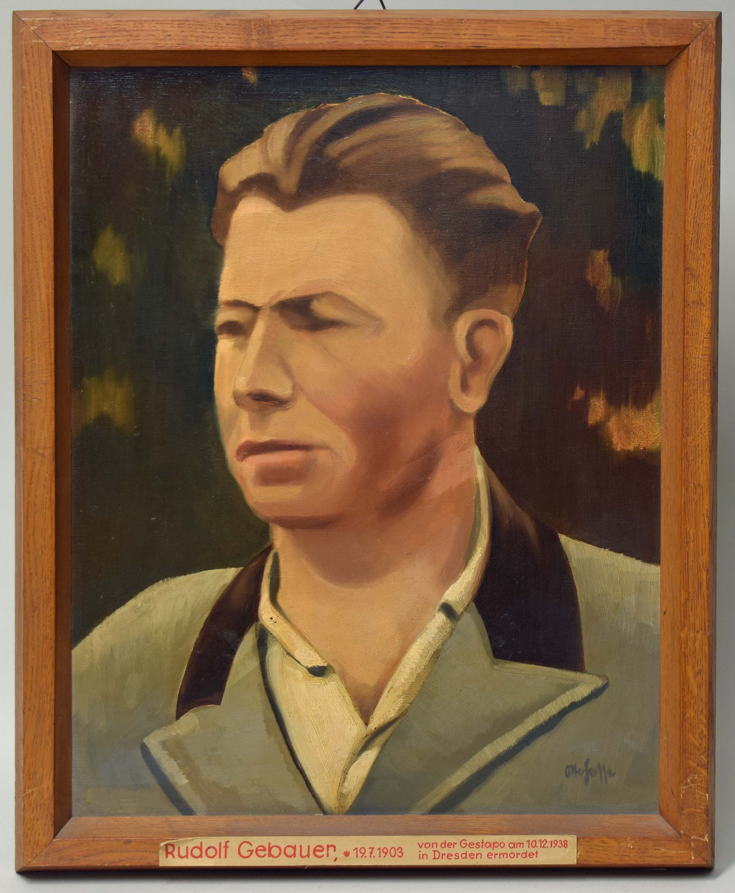 Porträt des Widerstandskämpfers Rudolf Gebauer (Heimatmuseum Dohna CC BY-NC-SA)
