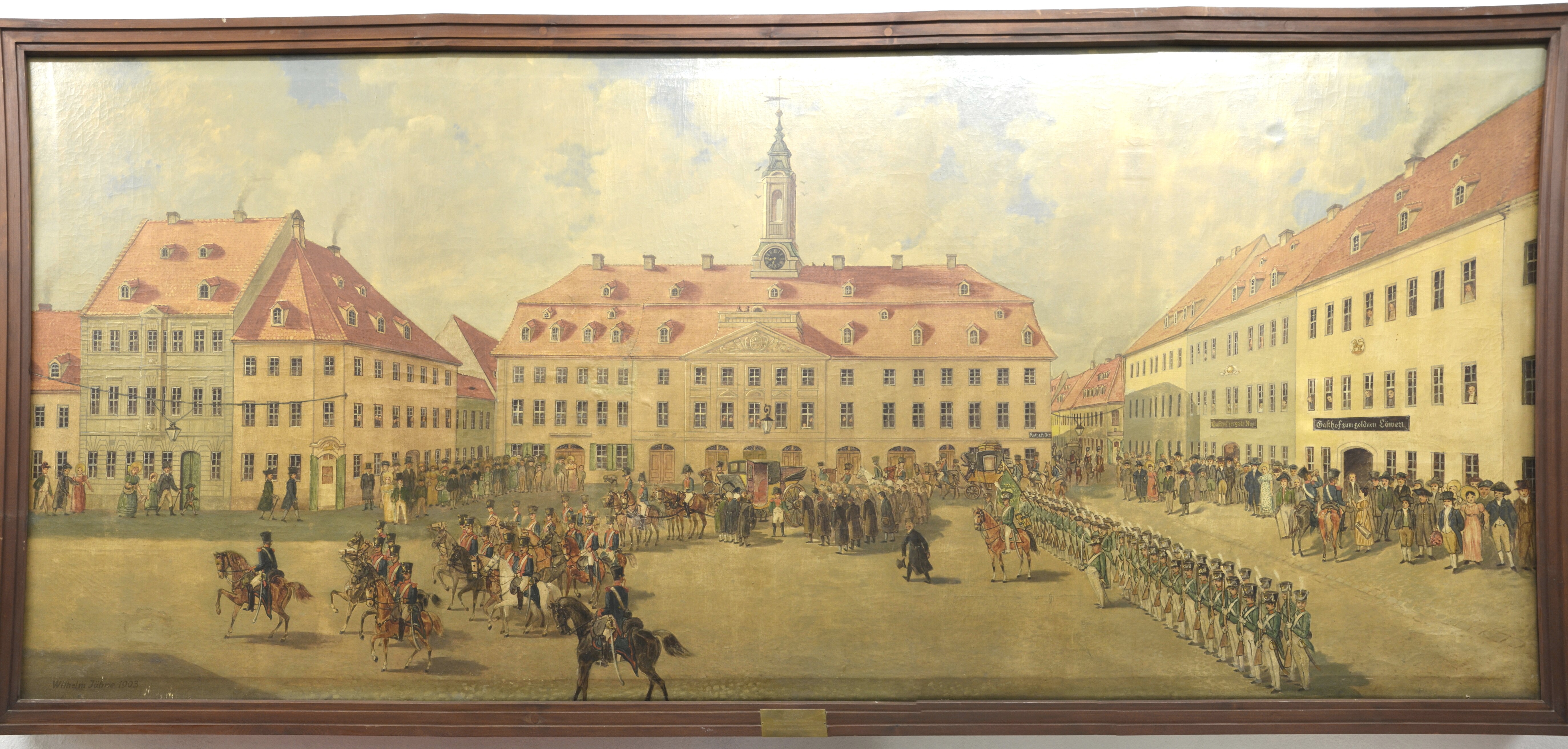 Napoleon I. am 10. Juli 1813 auf dem Marktplatz zu Großenhain (Museum Alte Lateinschule CC BY-NC-SA)