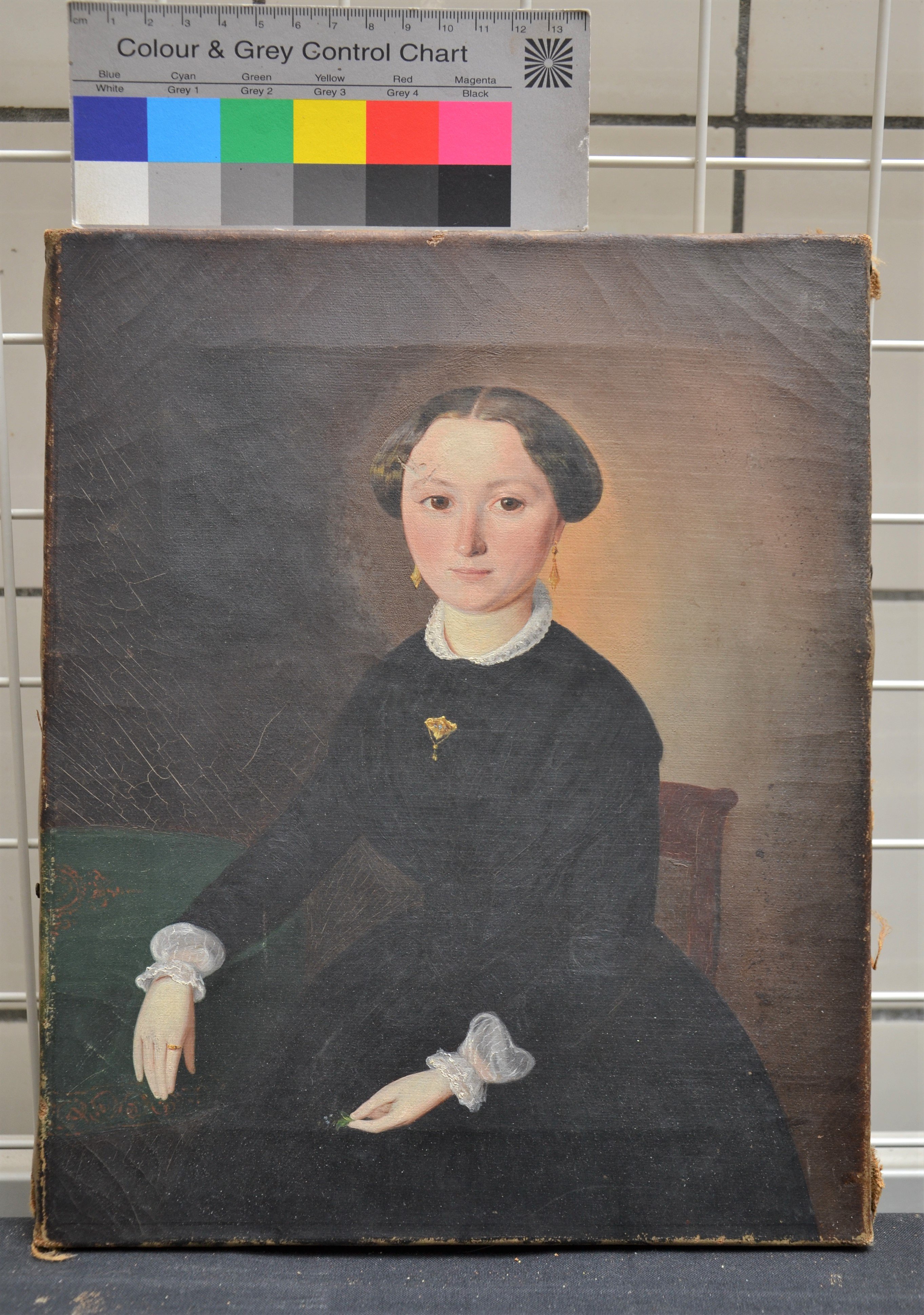 Porträt einer Frau im Biedermeierkleid (Museum Alte Lateinschule CC BY-NC-SA)