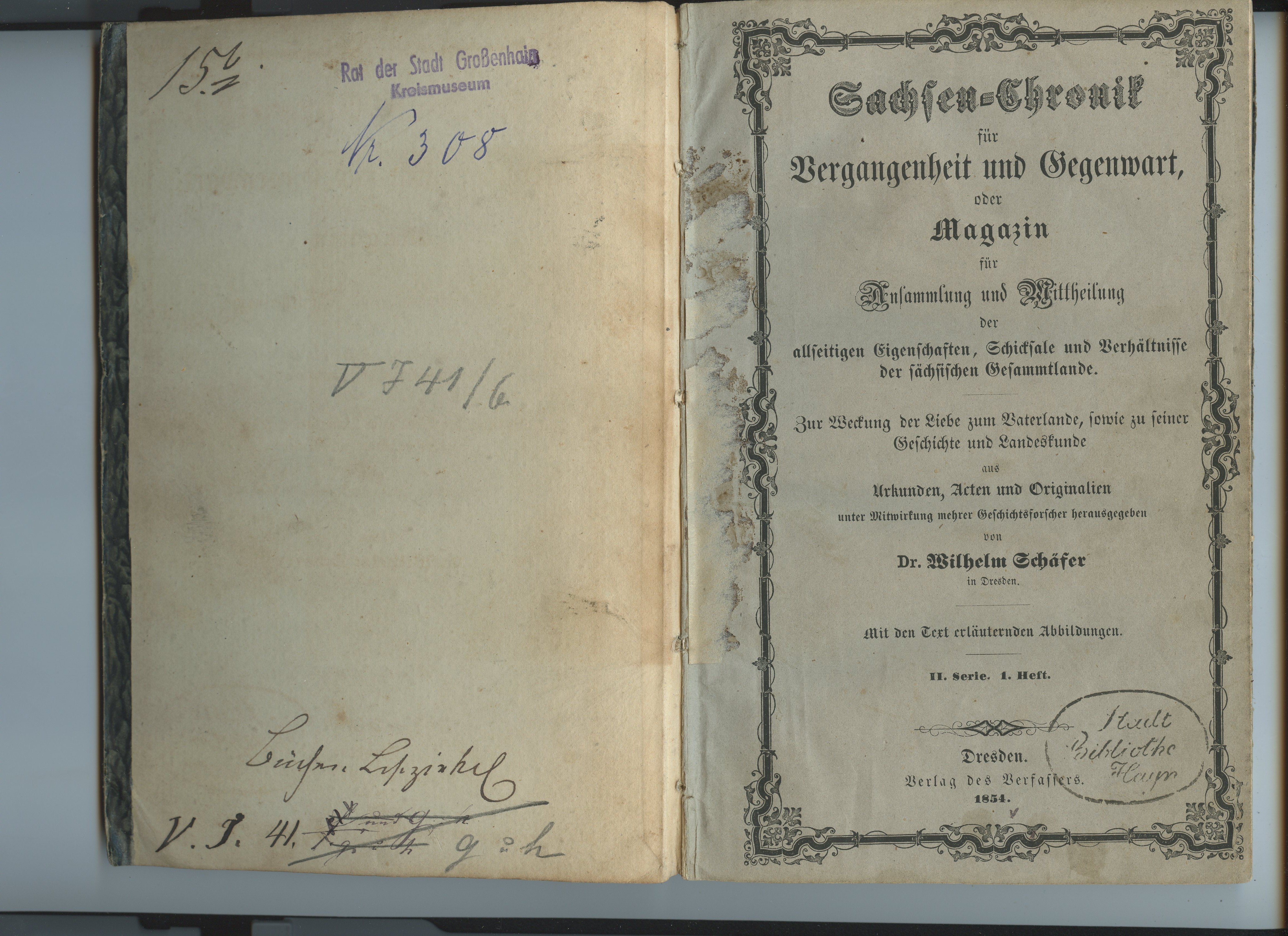 Schäfer, Wilhelm (Hrsg.): Sachsen-Chronik für Vergangenheit und Gegenwart, II/1 1854 (Museum Alte Lateinschule CC BY-NC-SA)