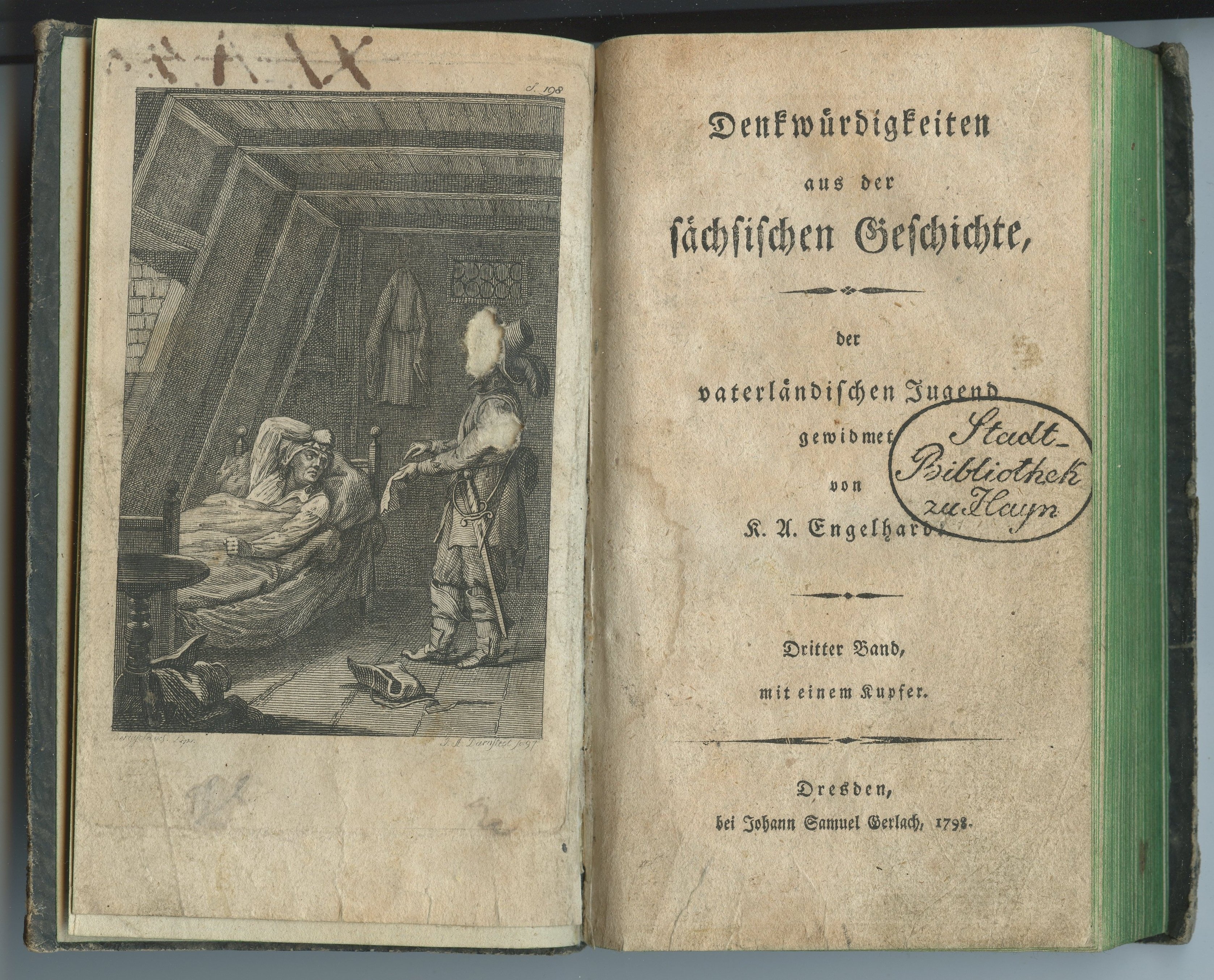 Engelhardt, Karl August: Denkwürdigkeiten aus der sächsischen Geschichte. 3 Bde., 1797-1798 (Museum Alte Lateinschule CC BY-NC-SA)