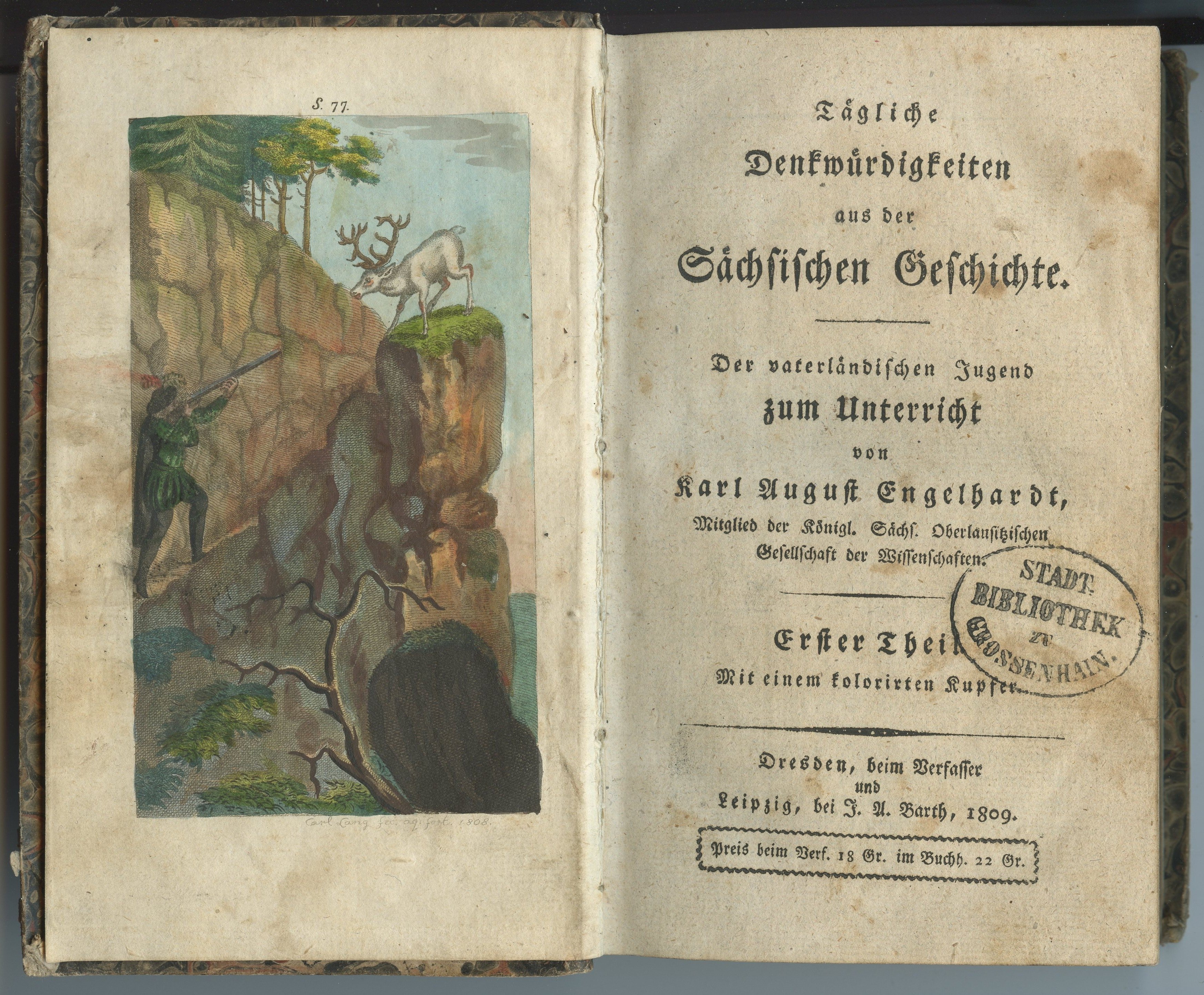 Engelhardt, Karl August: Tägliche Denkwürdigkeiten aus der Sächsischen Geschichte. 3 Bde., 1809-1812 (Museum Alte Lateinschule CC BY-NC-SA)